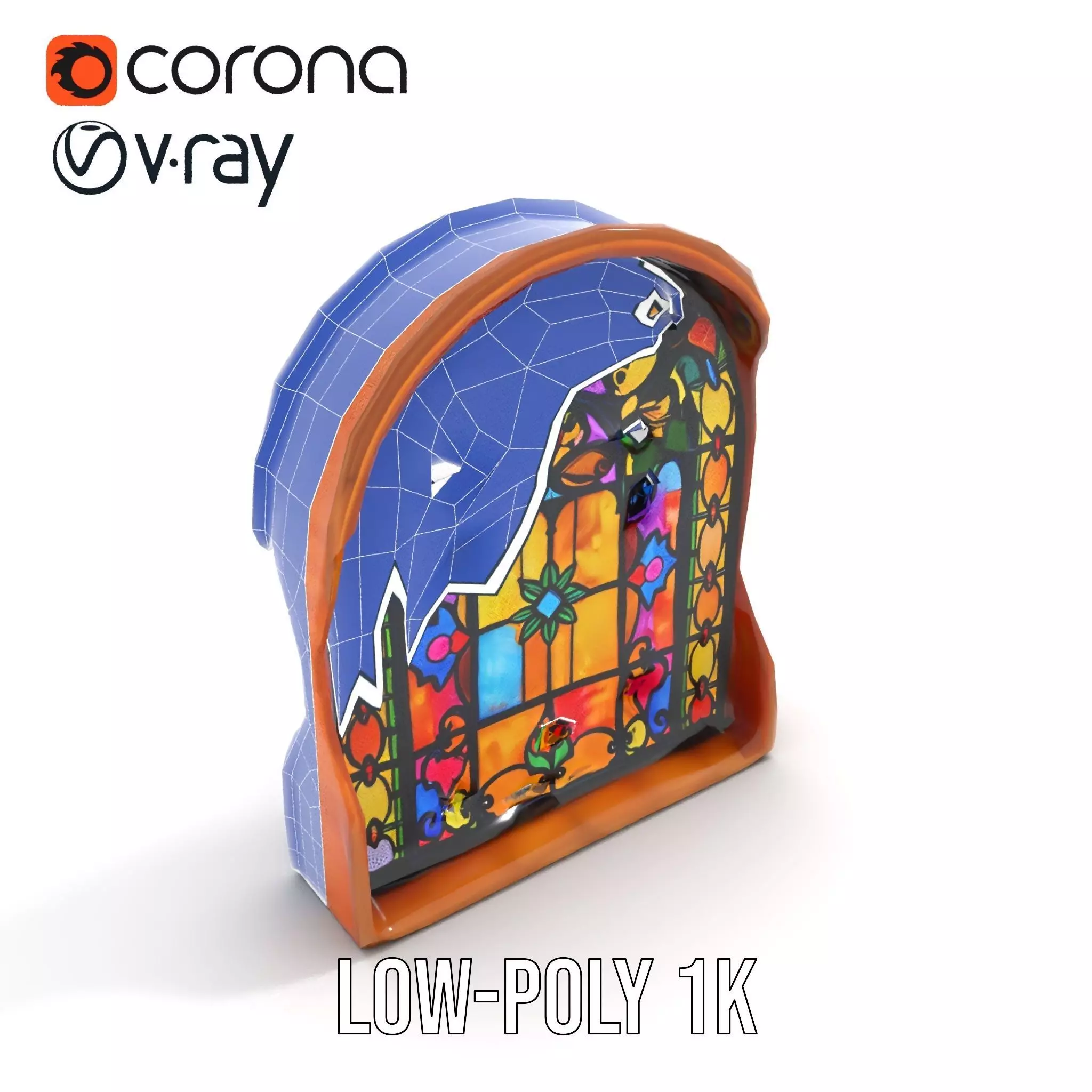 Vibrant Stained Glass Window model pack Low-poly 3D model_25