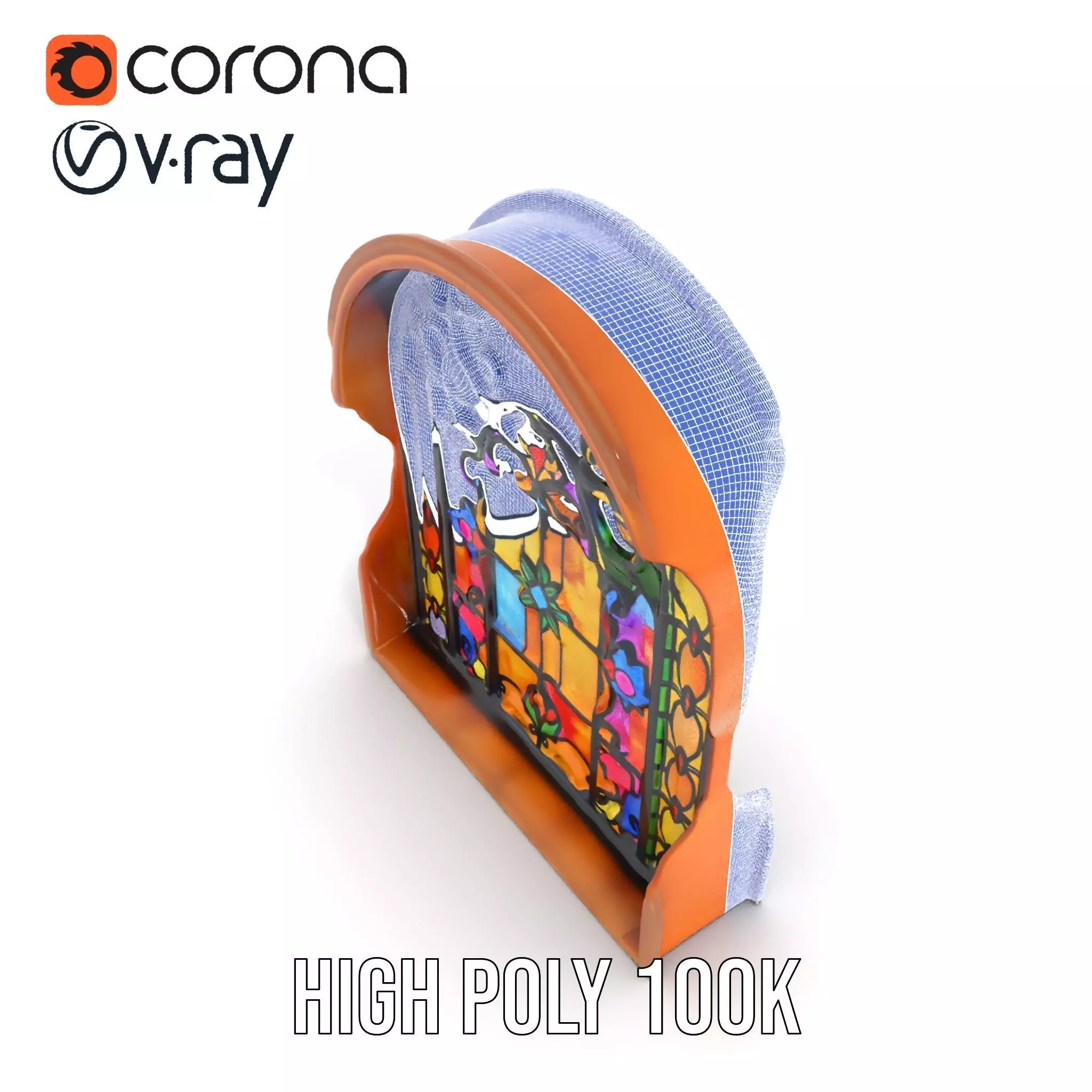 Vibrant Stained Glass Window model pack Low-poly 3D model_32