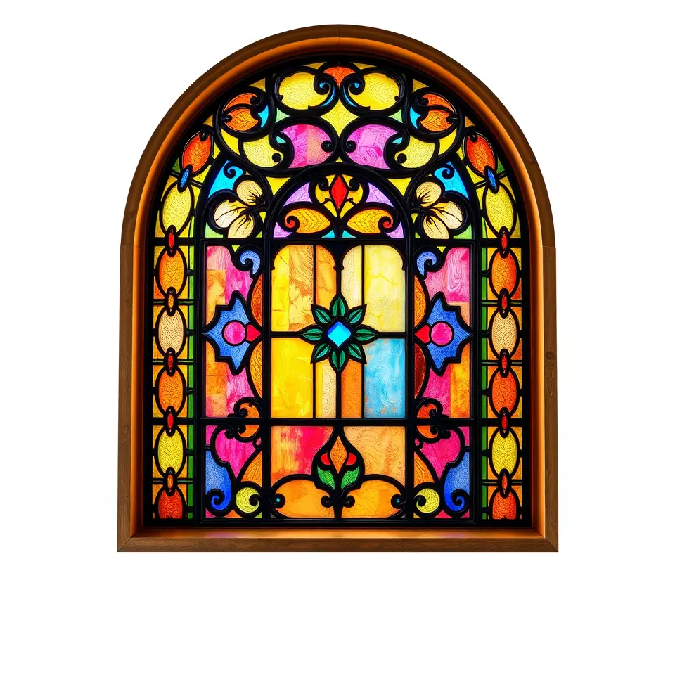 Vibrant Stained Glass Window model pack Low-poly 3D model_2