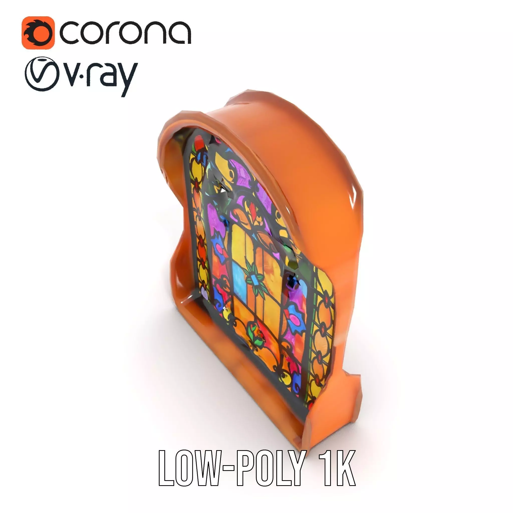 Vibrant Stained Glass Window model pack Low-poly 3D model_8