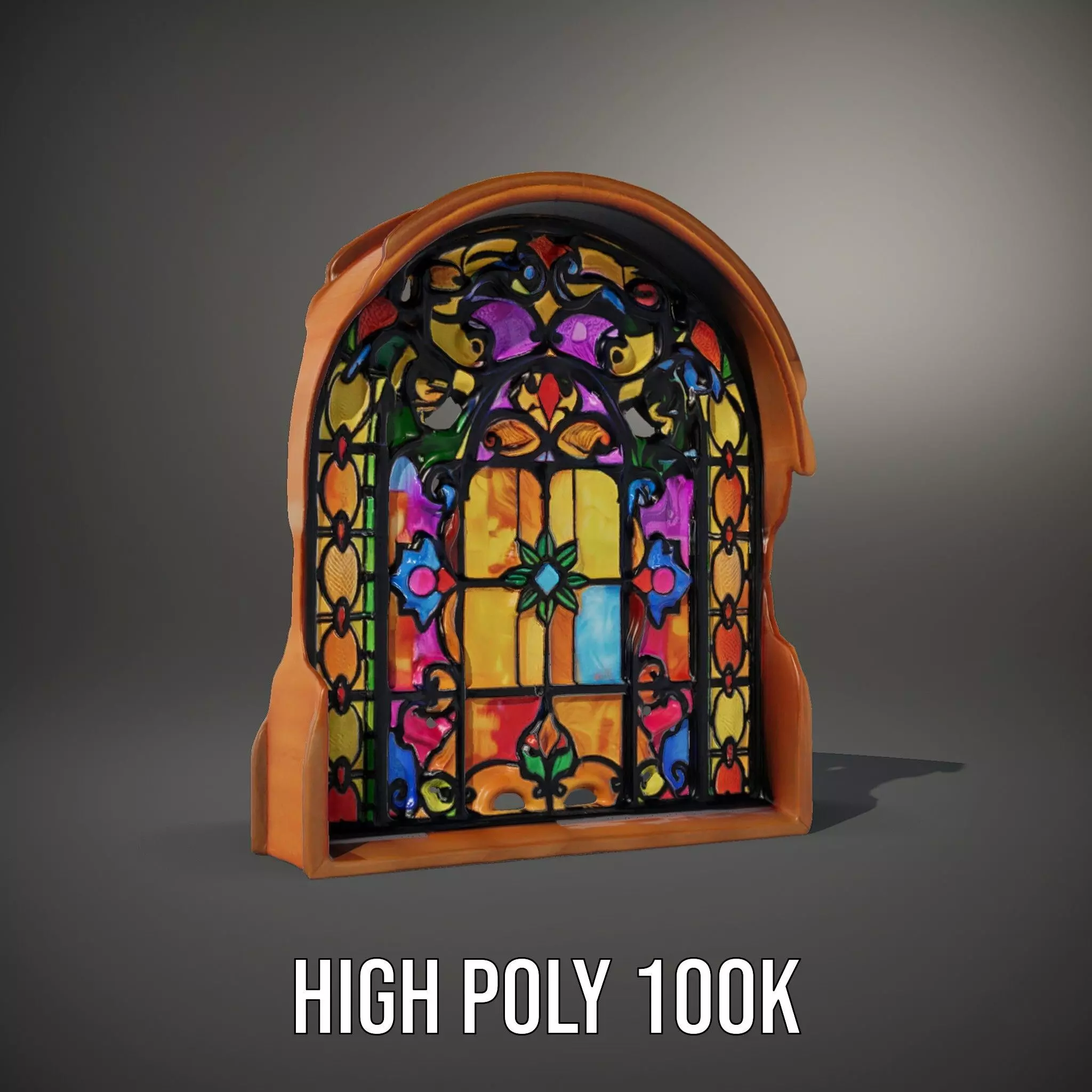 Vibrant Stained Glass Window model pack Low-poly 3D model_9