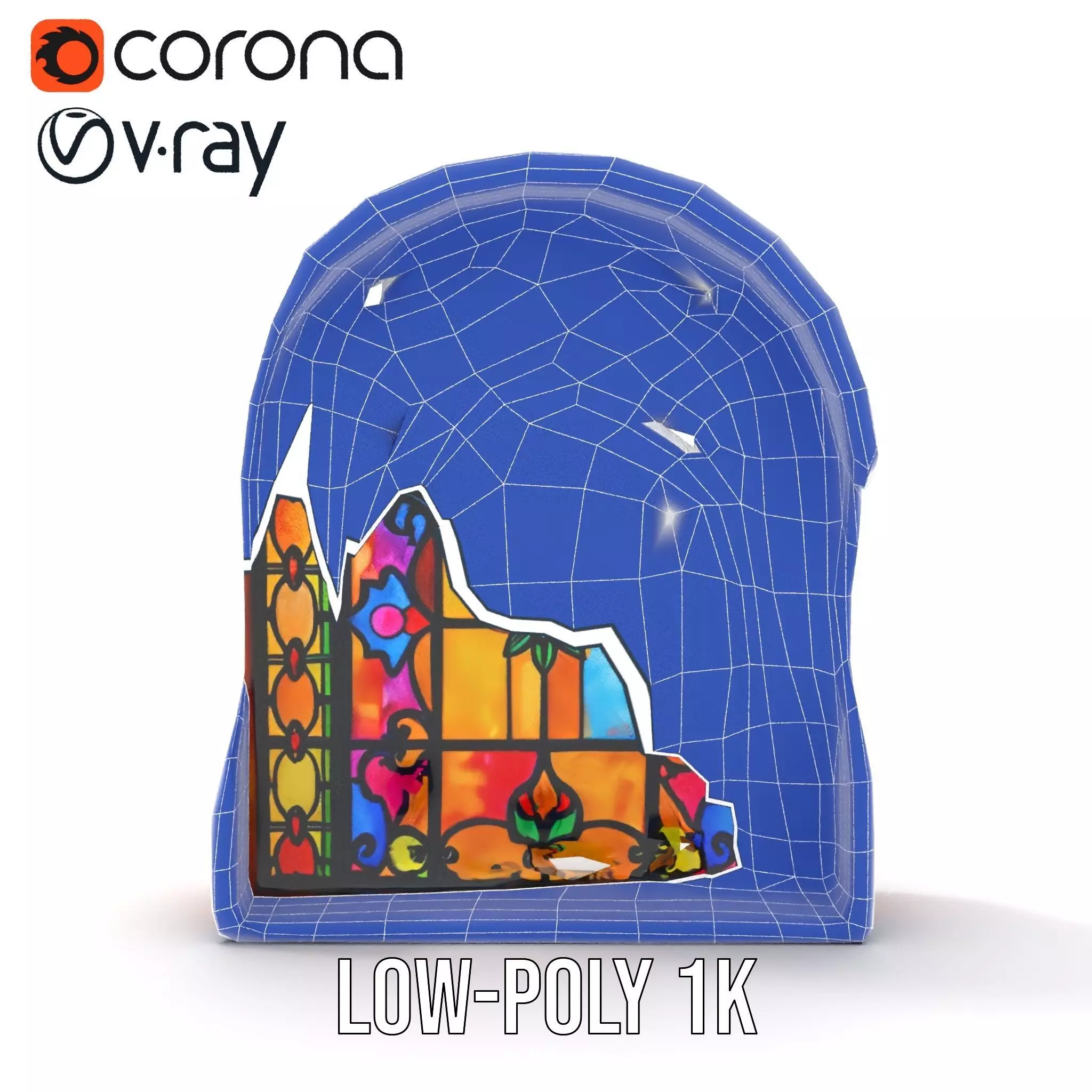Vibrant Stained Glass Window model pack Low-poly 3D model_28