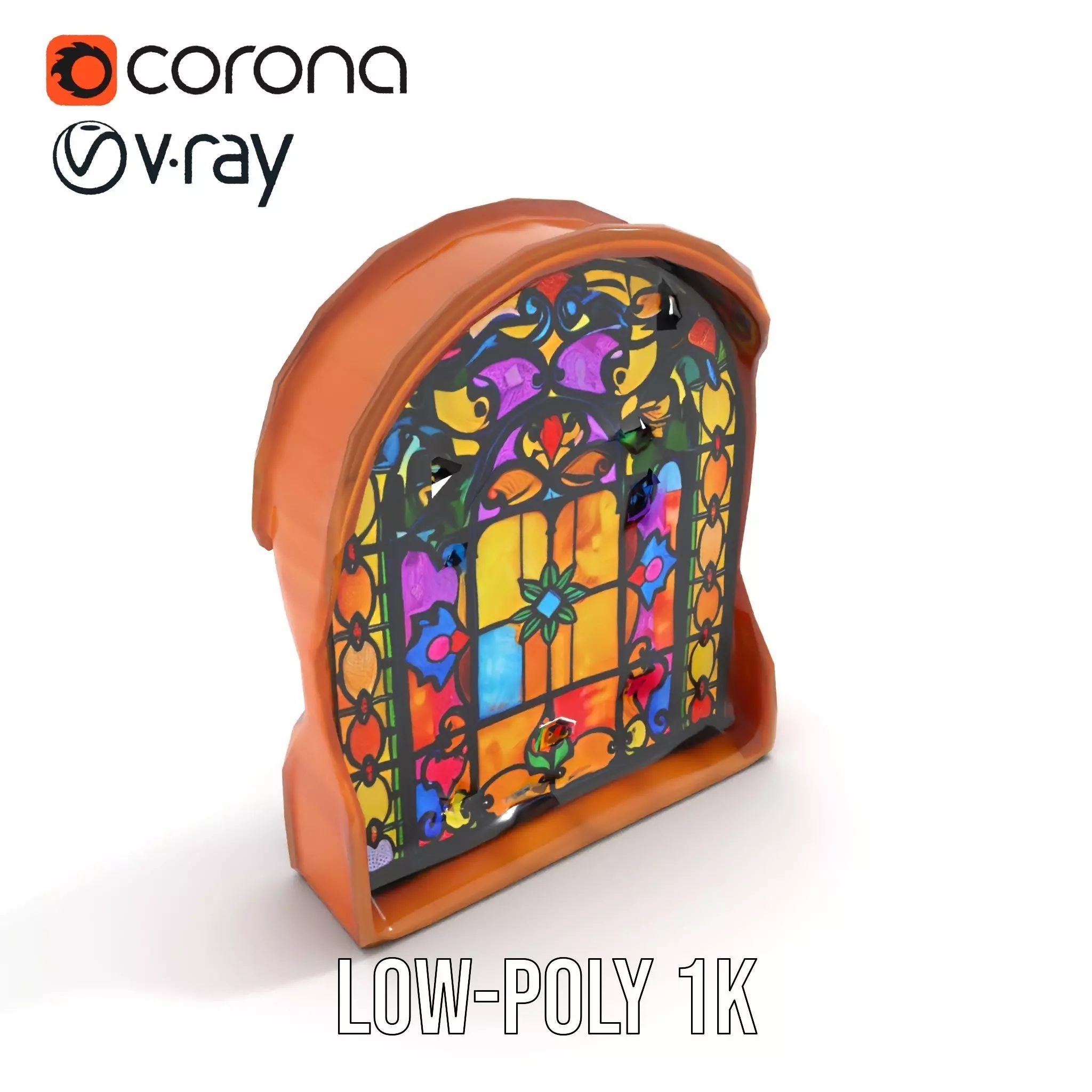 Vibrant Stained Glass Window model pack Low-poly 3D model_22