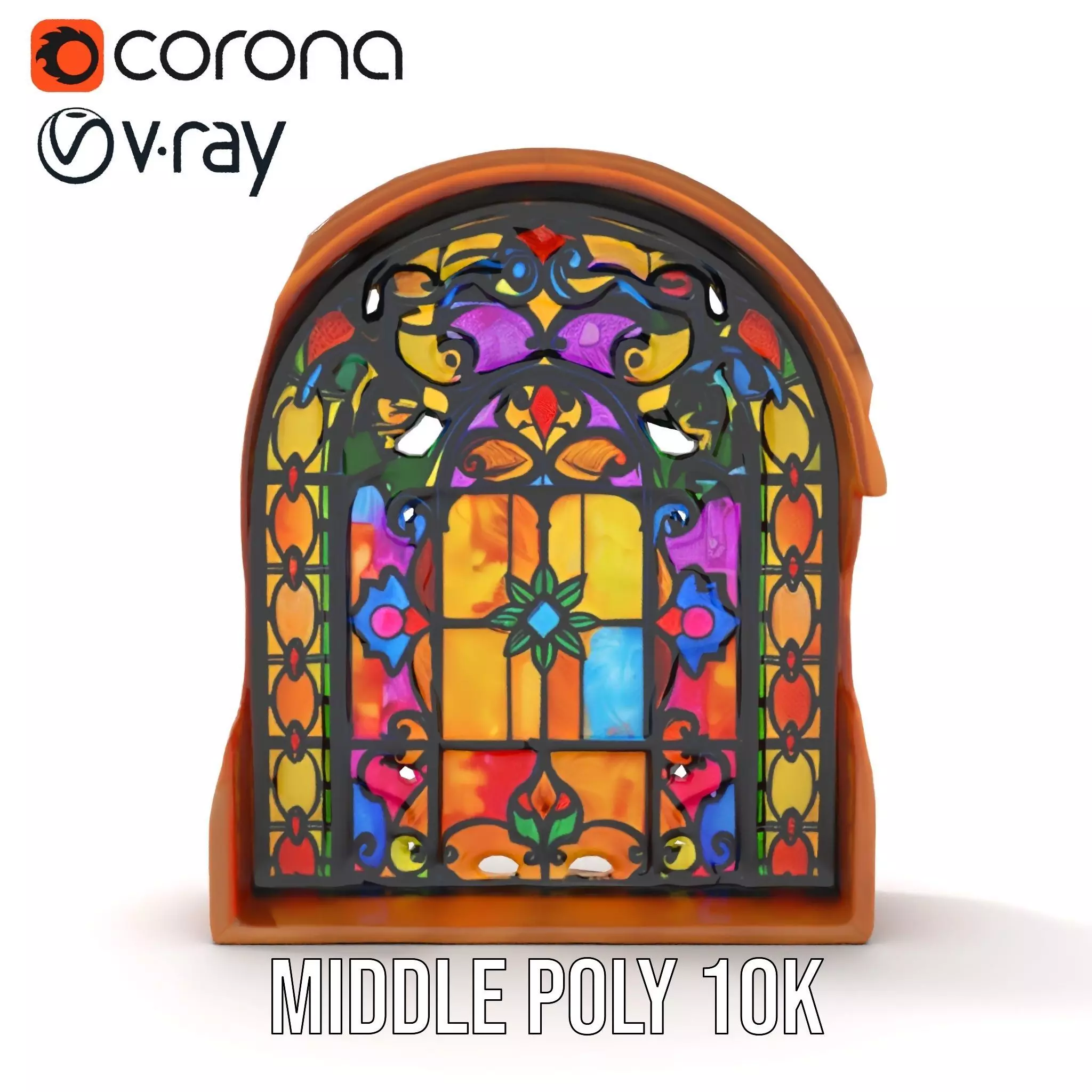 Vibrant Stained Glass Window model pack Low-poly 3D model_21