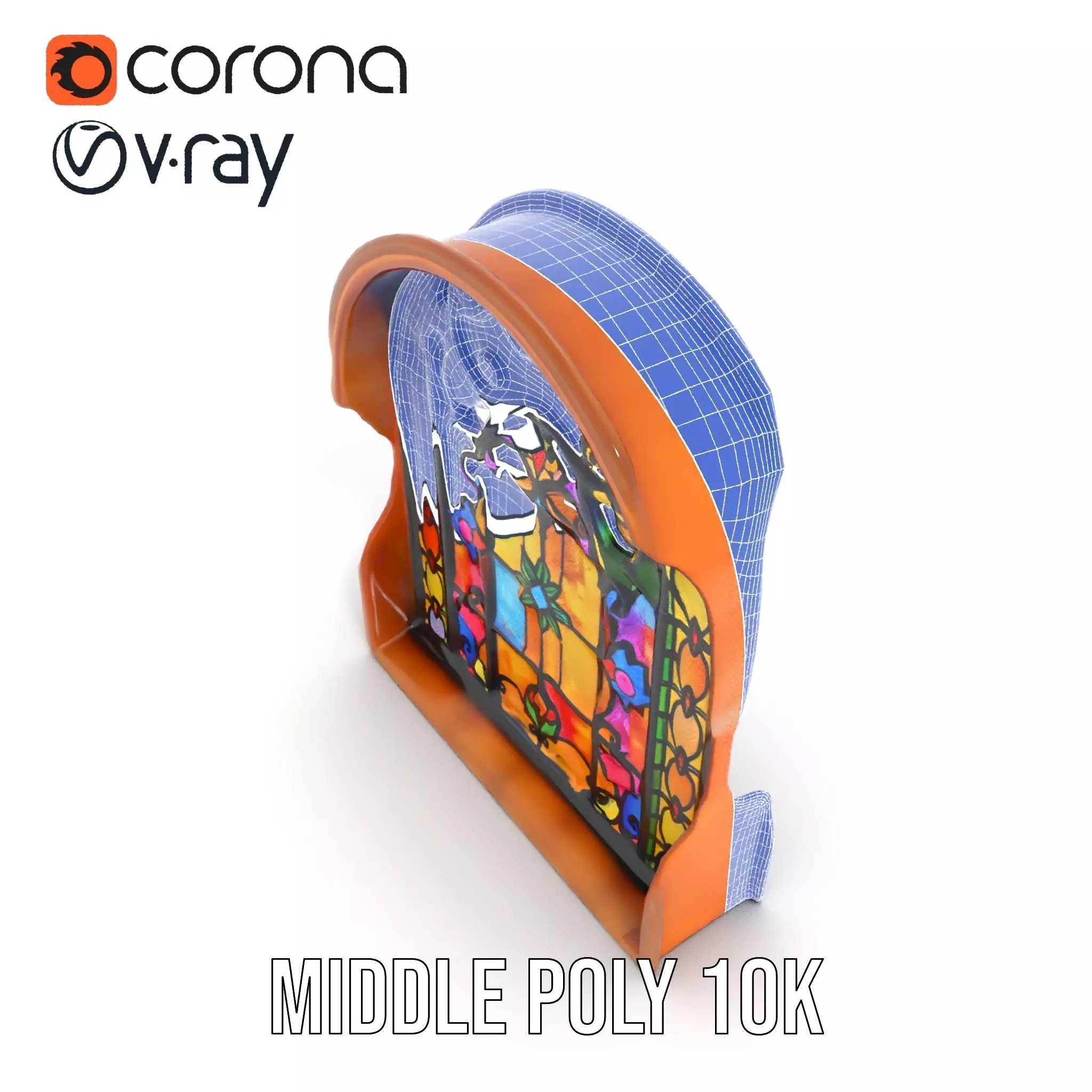 Vibrant Stained Glass Window model pack Low-poly 3D model_27