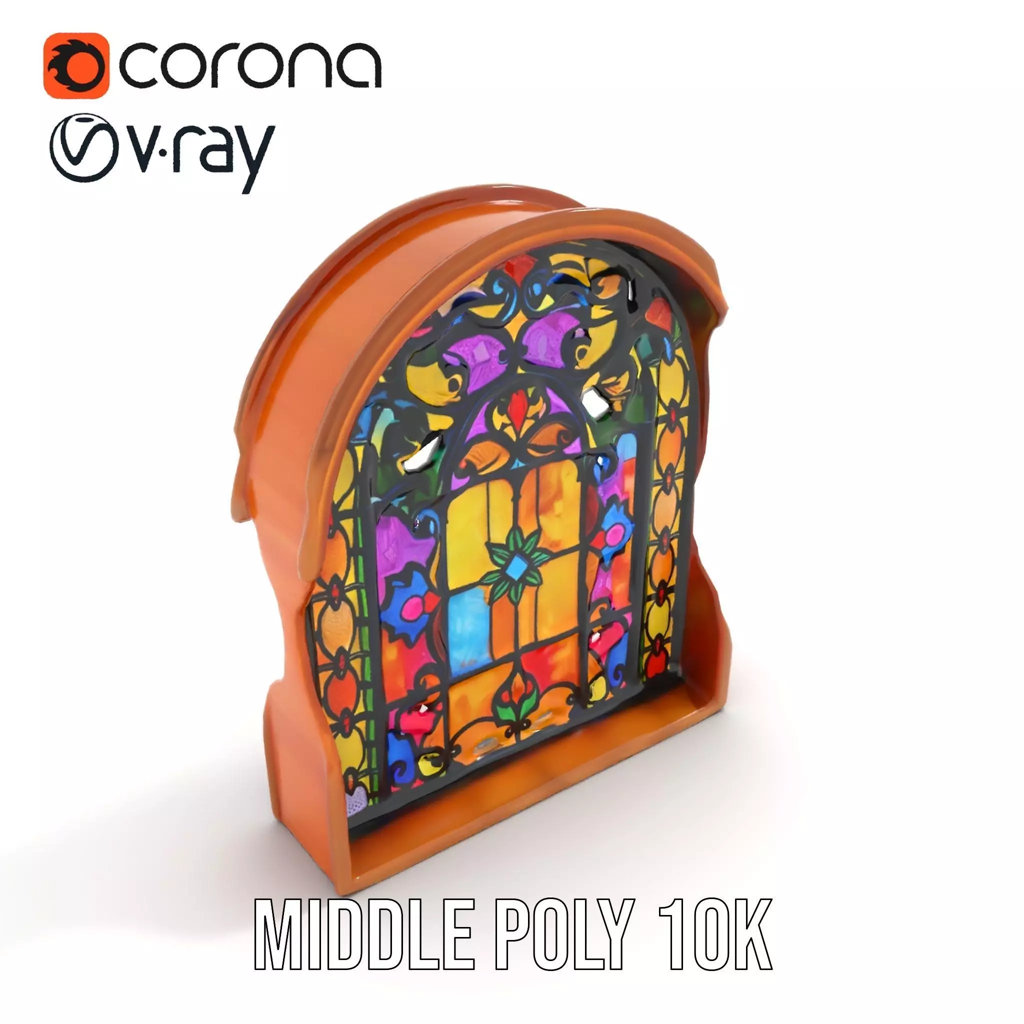 Vibrant Stained Glass Window model pack Low-poly 3D model_18