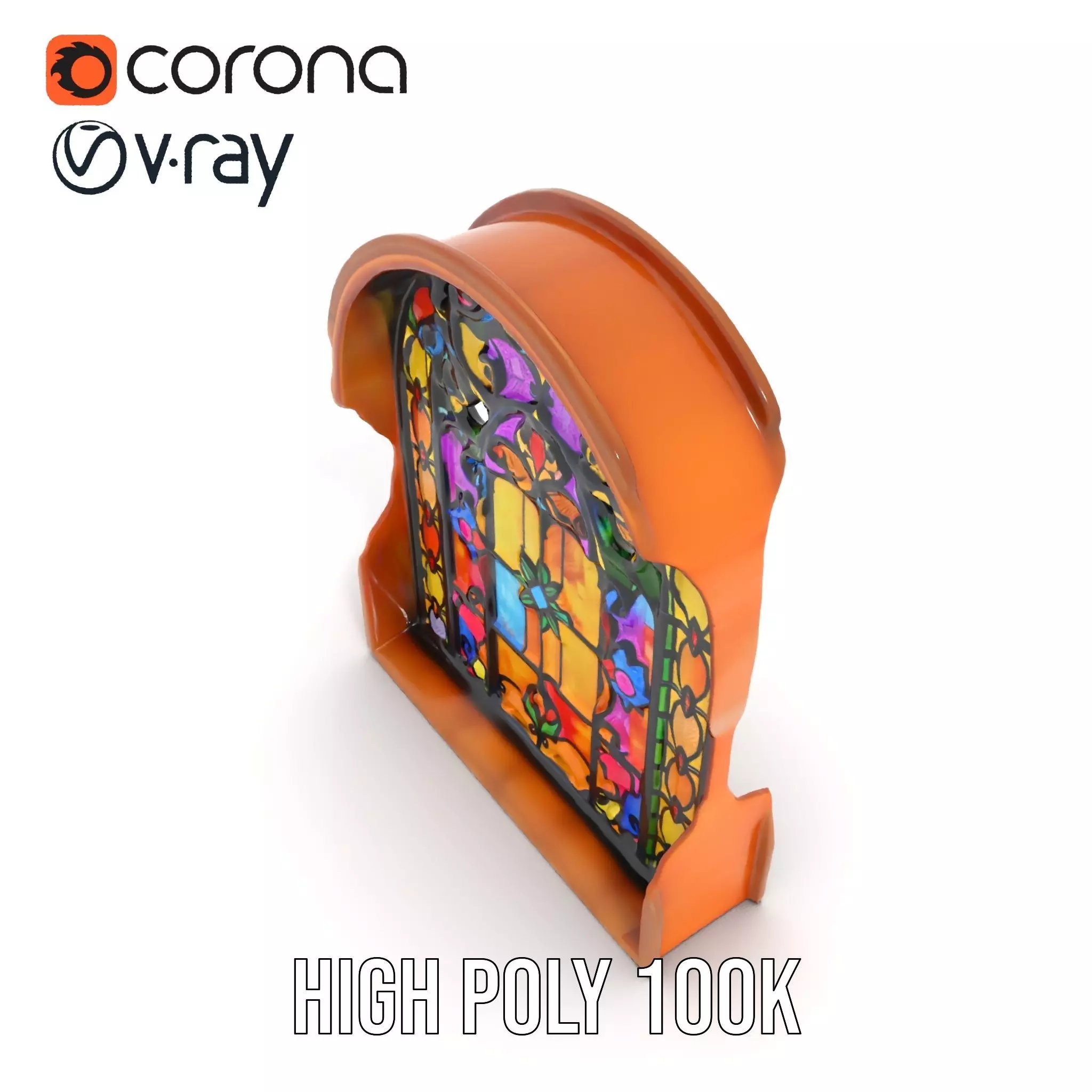 Vibrant Stained Glass Window model pack Low-poly 3D model_15
