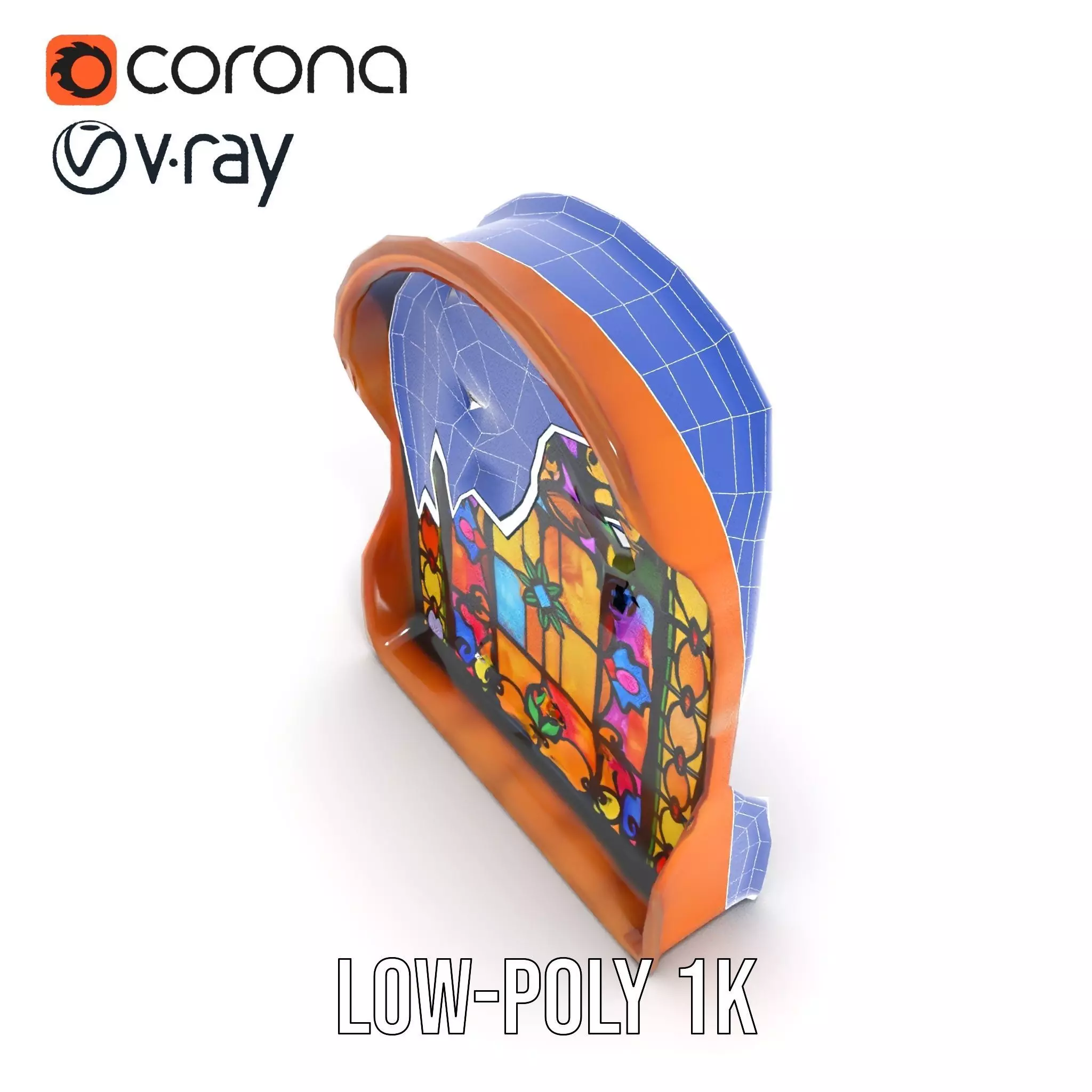 Vibrant Stained Glass Window model pack Low-poly 3D model_17