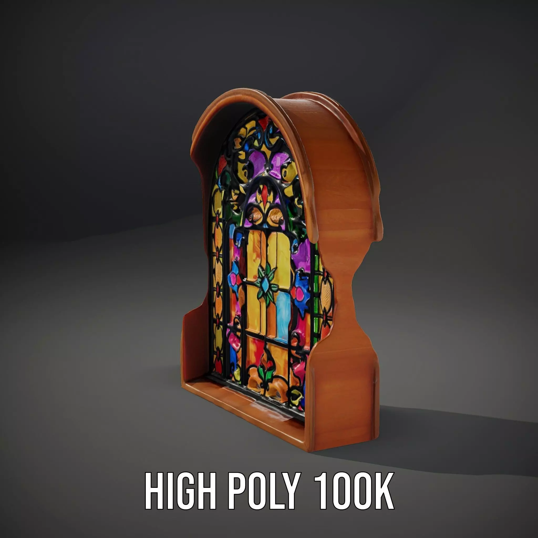 Vibrant Stained Glass Window model pack Low-poly 3D model_12