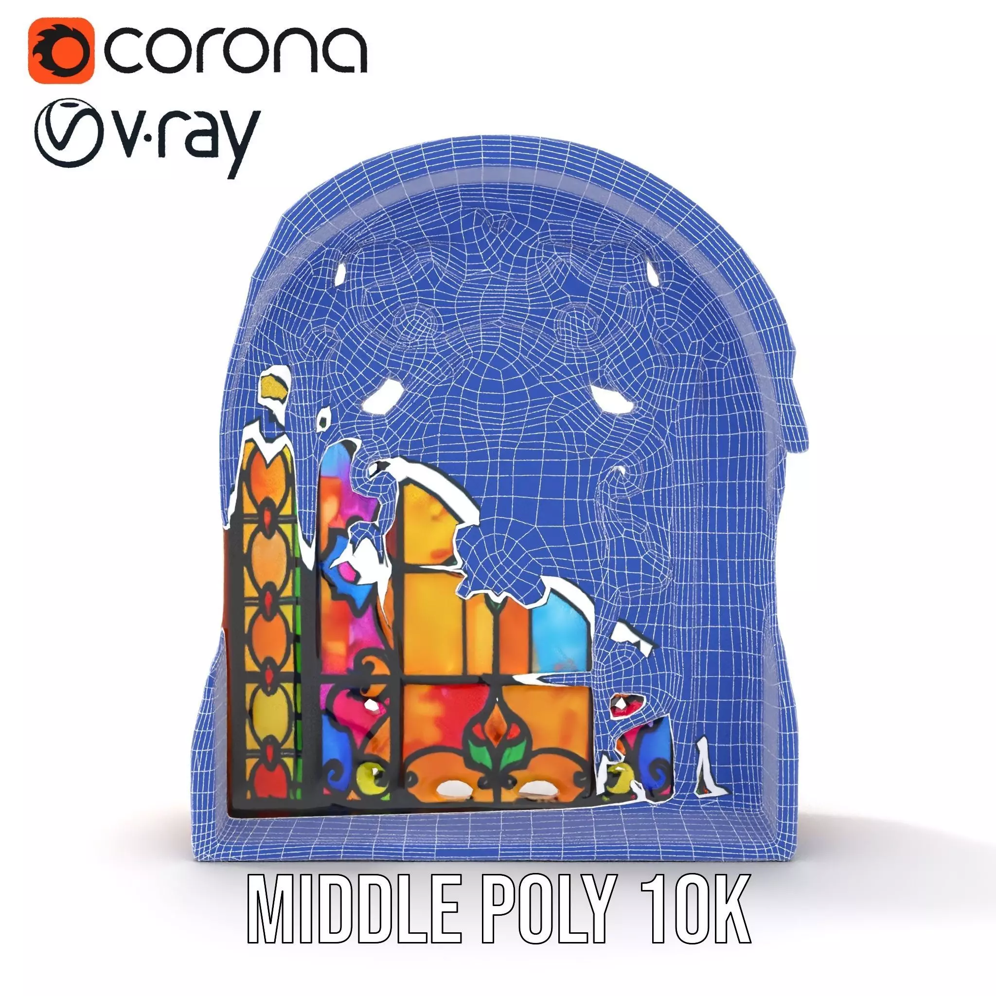 Vibrant Stained Glass Window model pack Low-poly 3D model_24