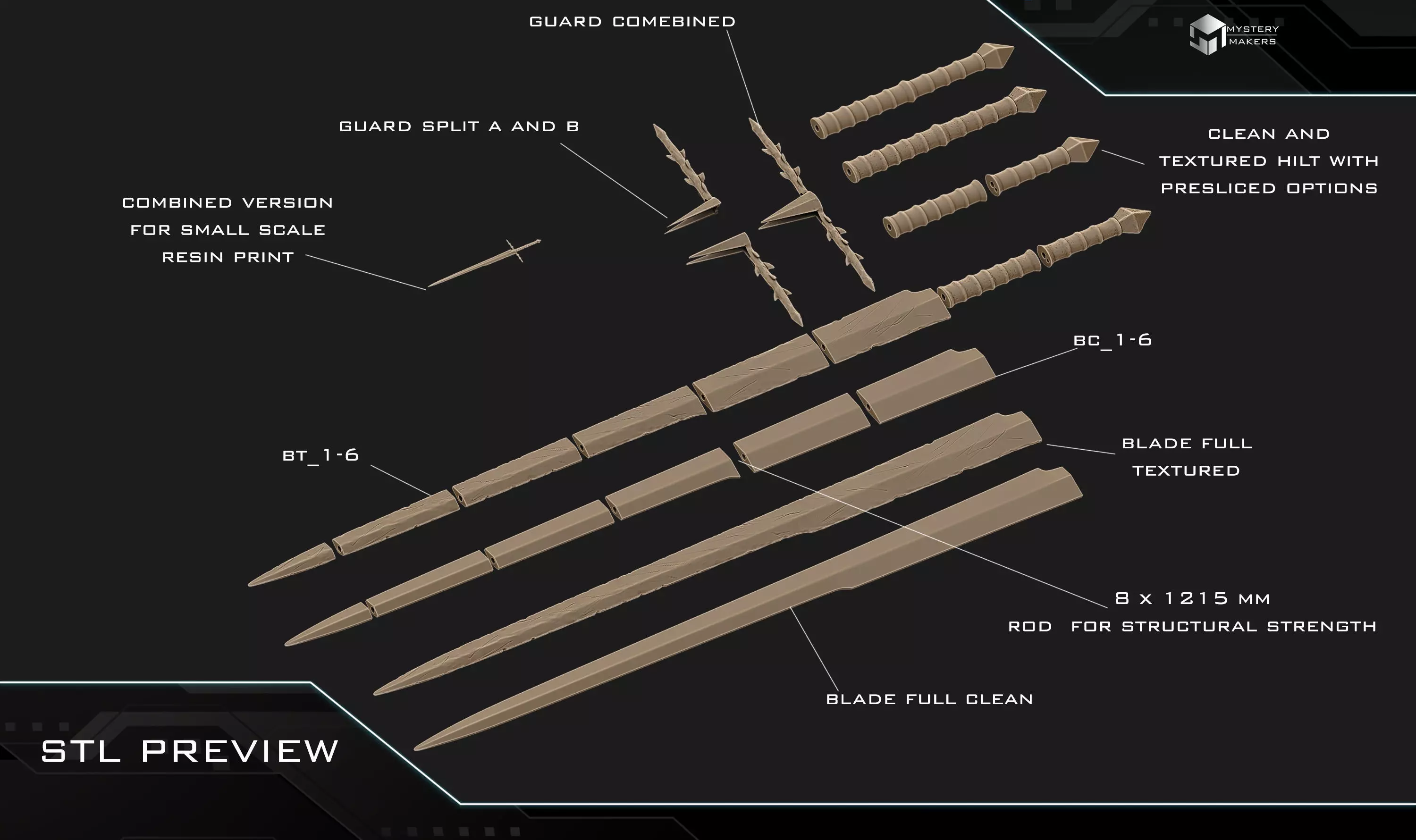 Ringwraith sword 3D print model_2