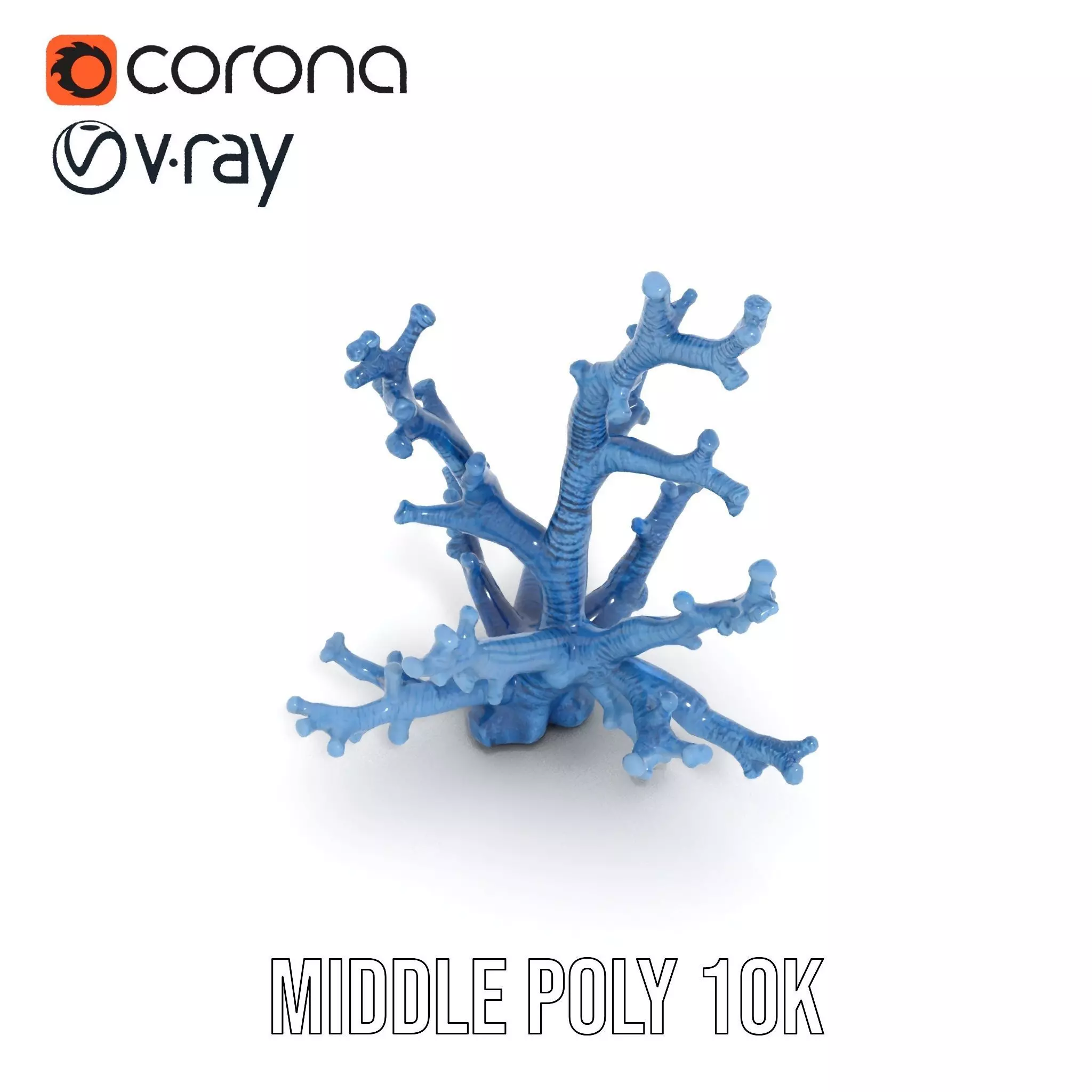 Blue Coral Sculpture model pack Low-poly 3D model_15