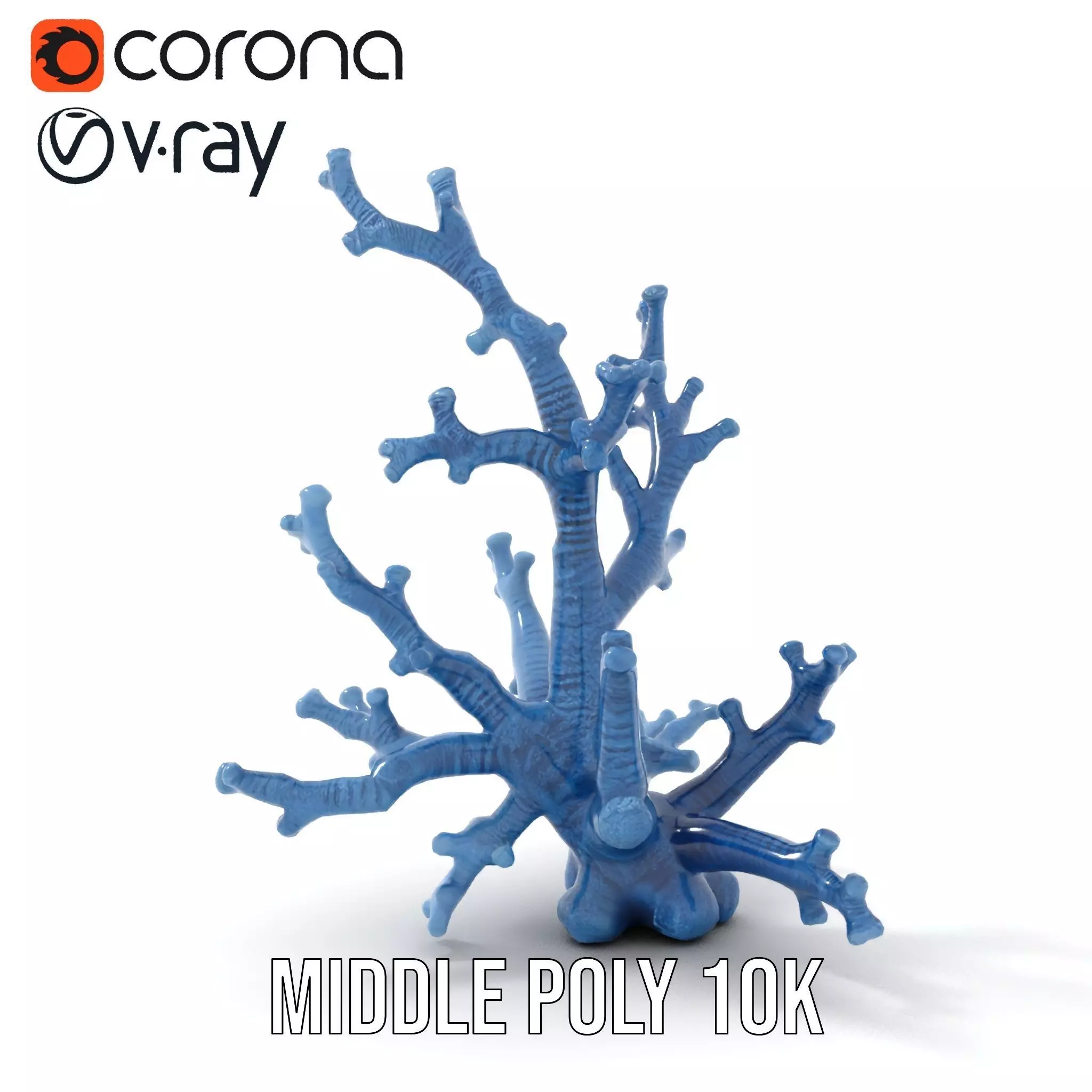 Blue Coral Sculpture model pack Low-poly 3D model_5