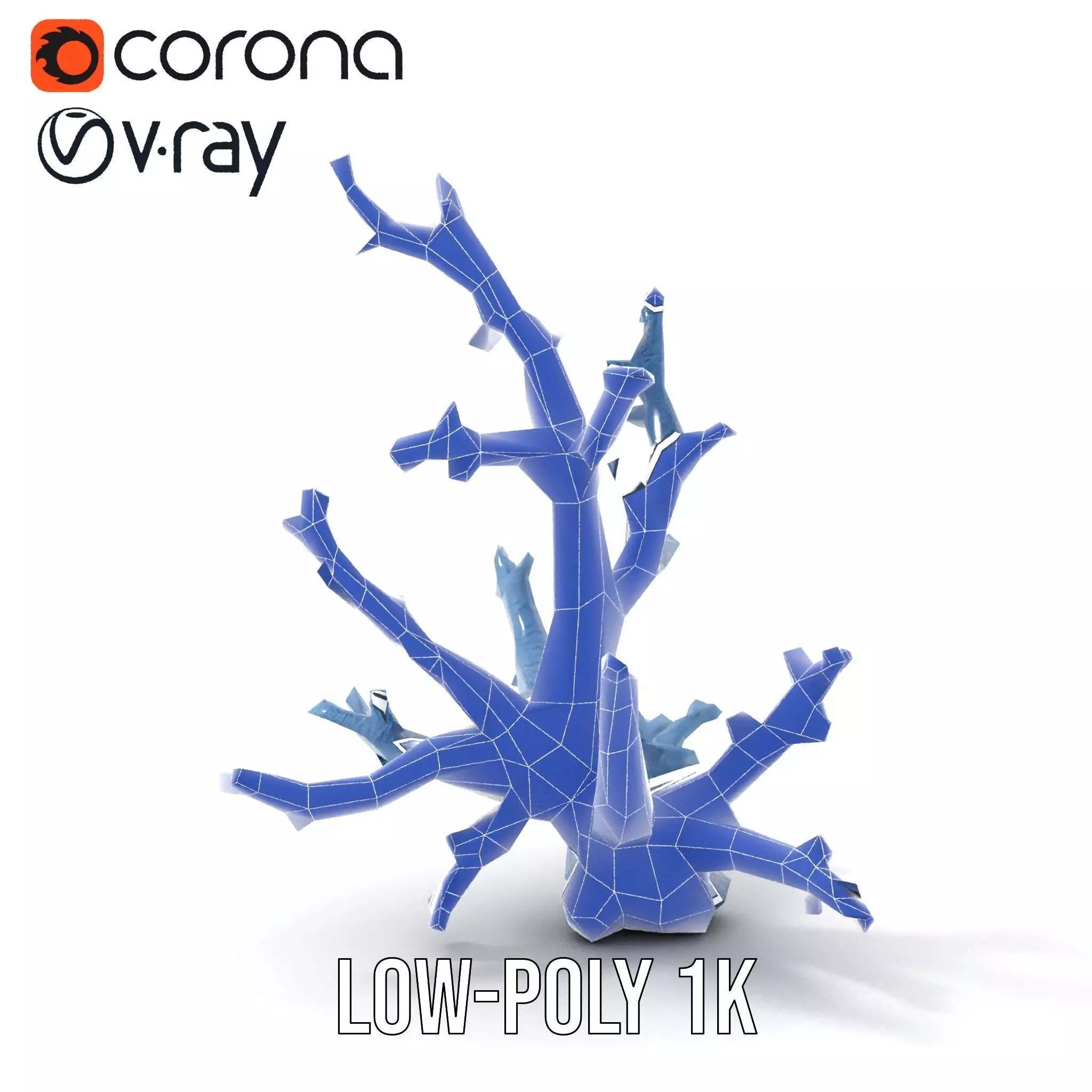 Blue Coral Sculpture model pack Low-poly 3D model_30
