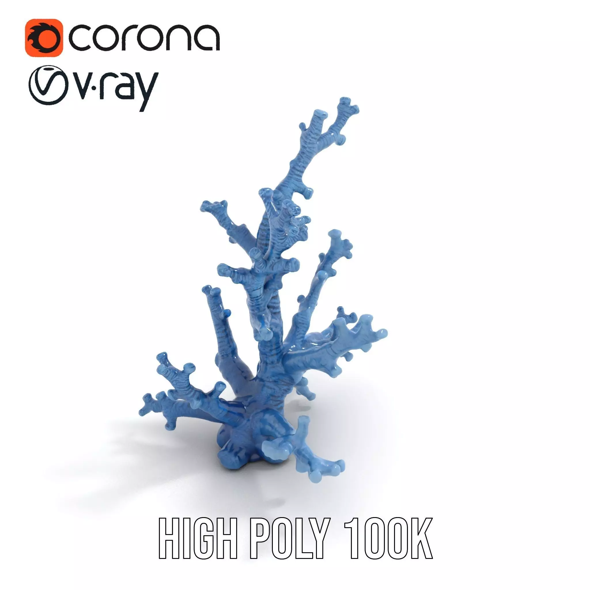 Blue Coral Sculpture model pack Low-poly 3D model_32