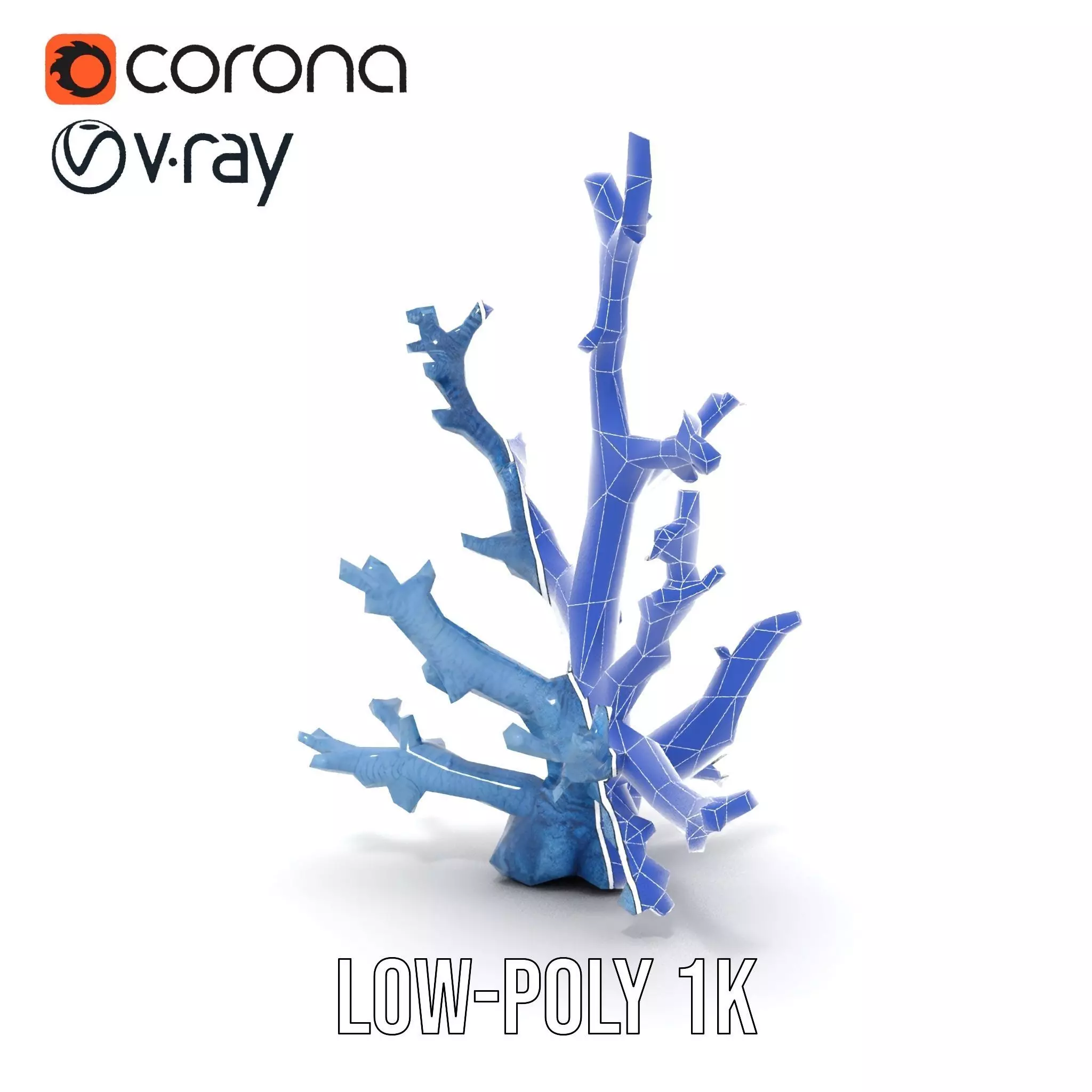 Blue Coral Sculpture model pack Low-poly 3D model_18