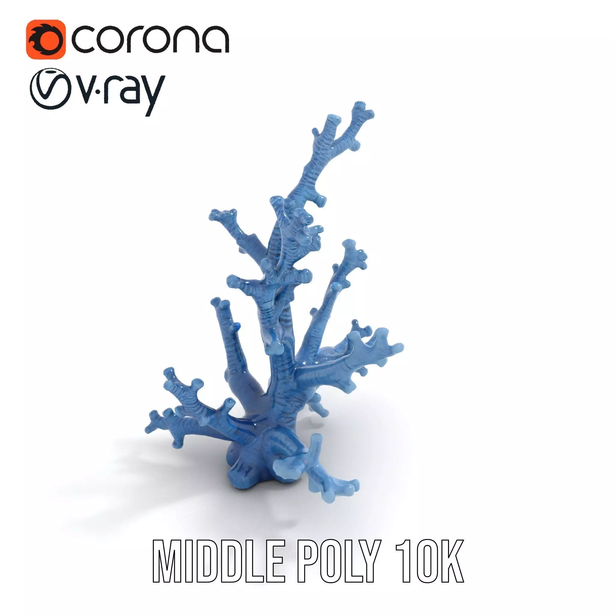 Blue Coral Sculpture model pack Low-poly 3D model_6