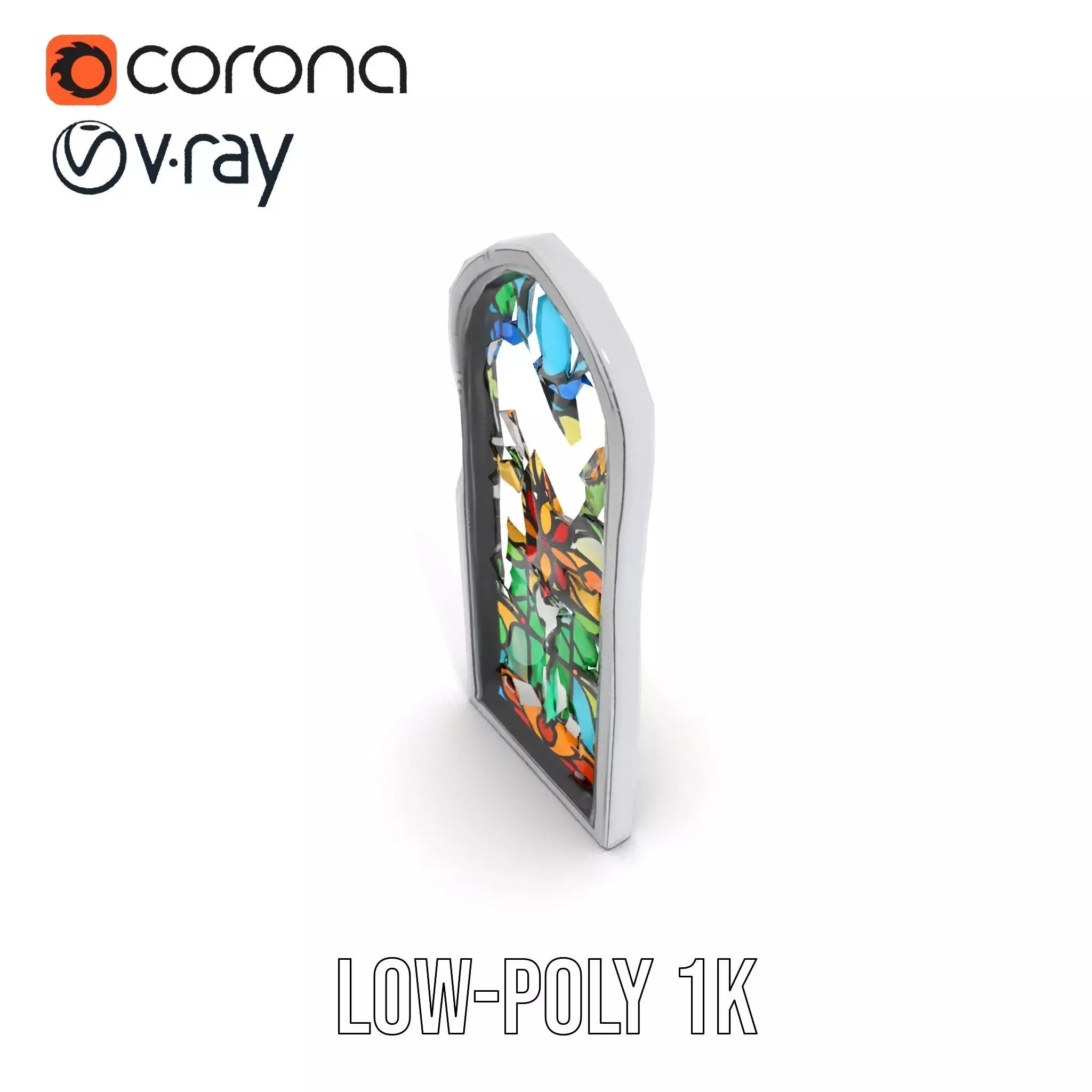 Colorful Stained Glass Window model pack Low-poly 3D model_12
