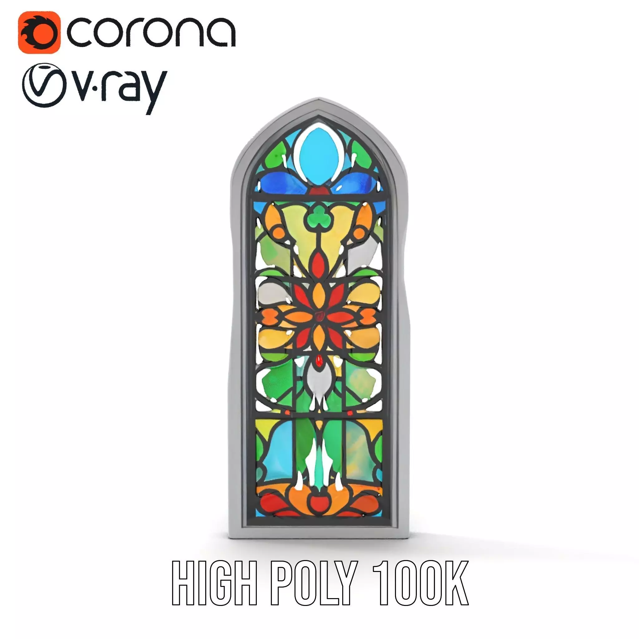 Colorful Stained Glass Window model pack Low-poly 3D model_23
