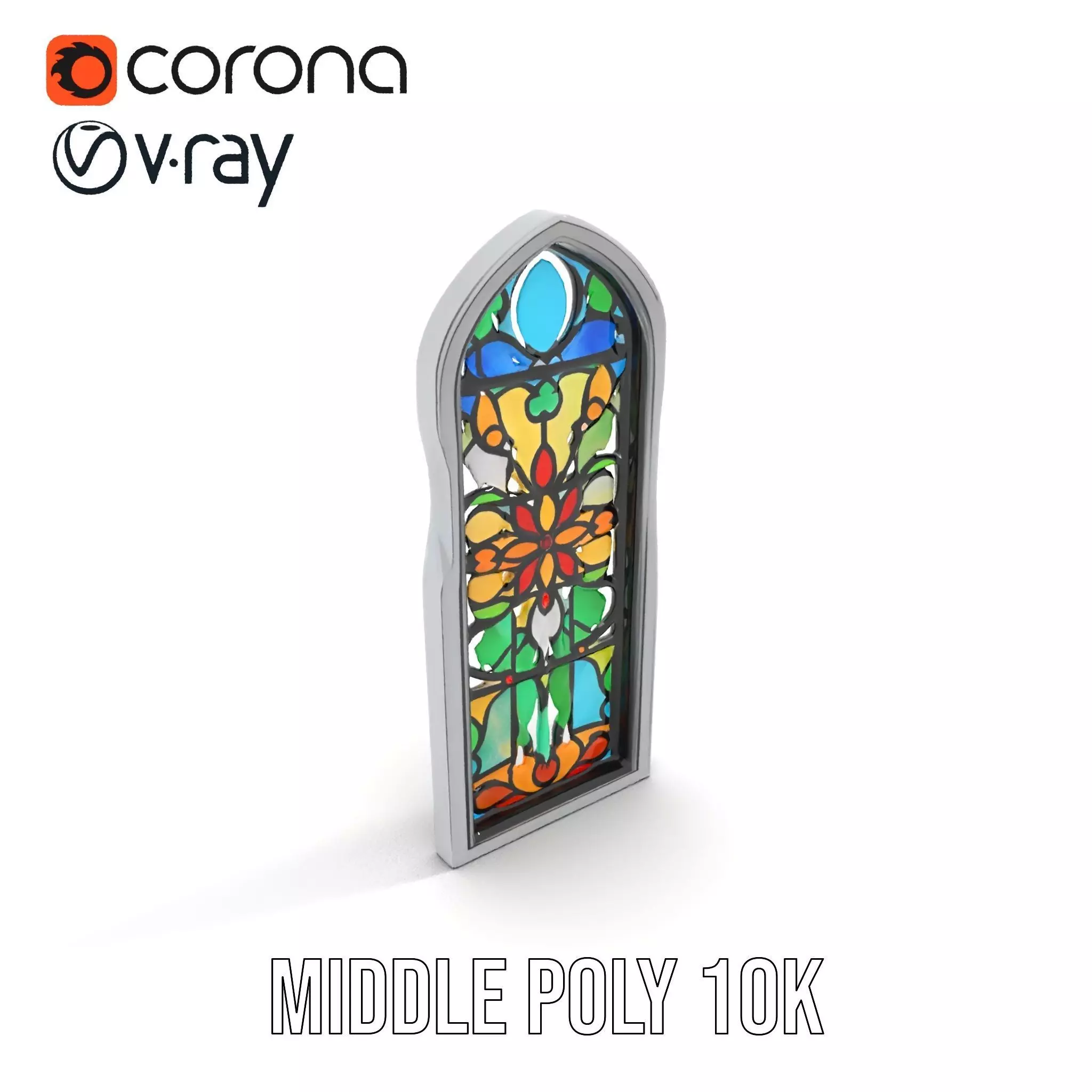 Colorful Stained Glass Window model pack Low-poly 3D model_11