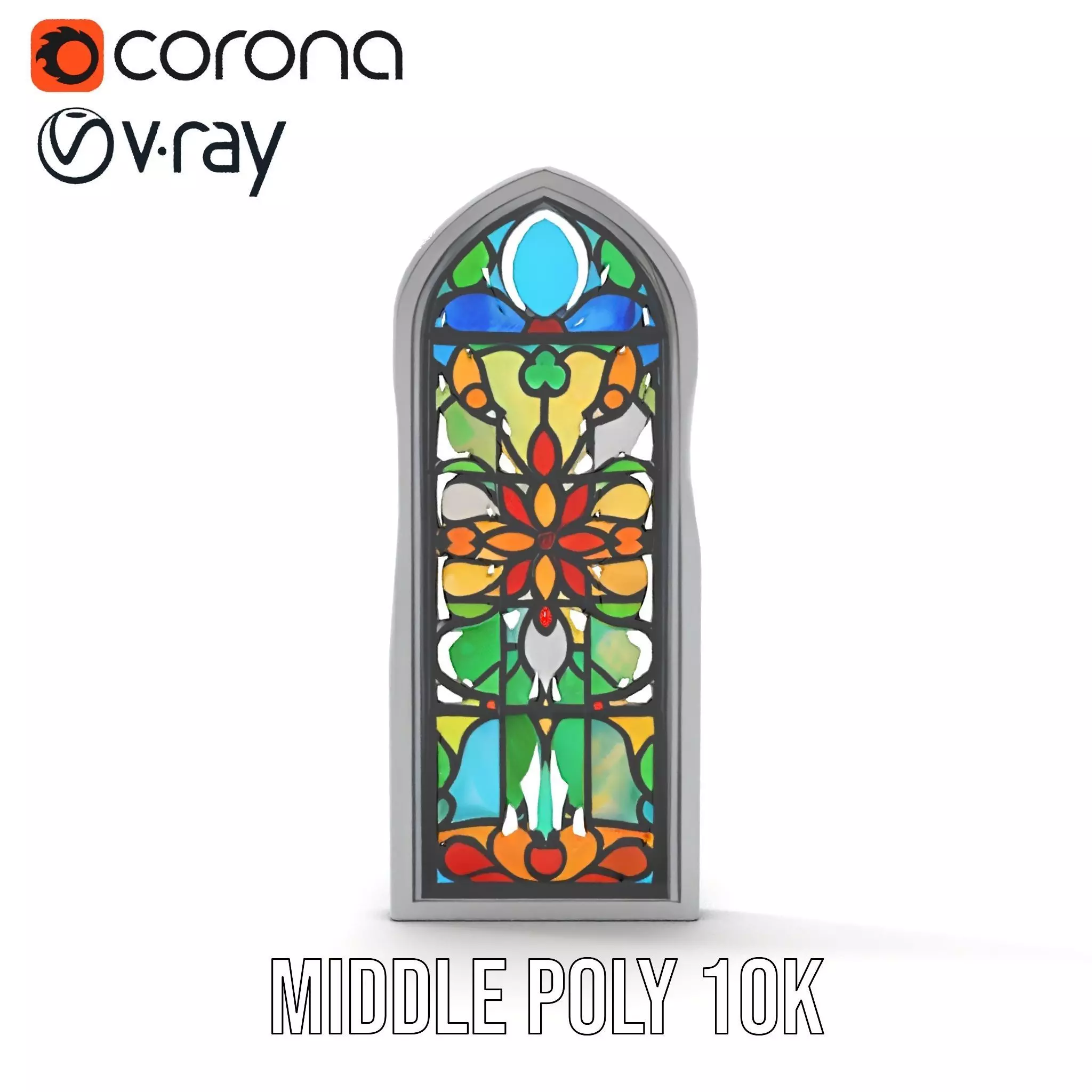 Colorful Stained Glass Window model pack Low-poly 3D model_15