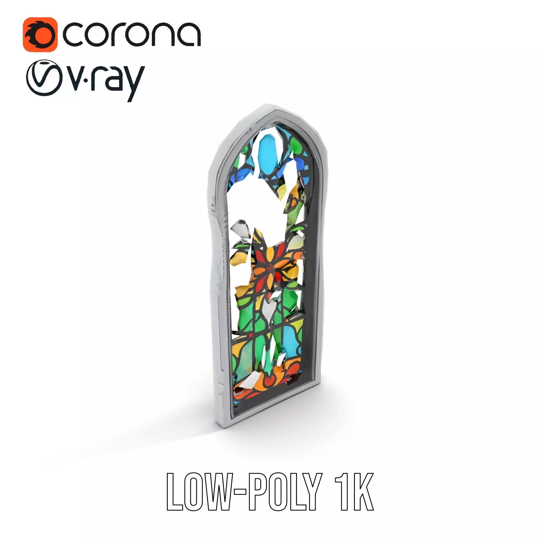 Colorful Stained Glass Window model pack Low-poly 3D model_25