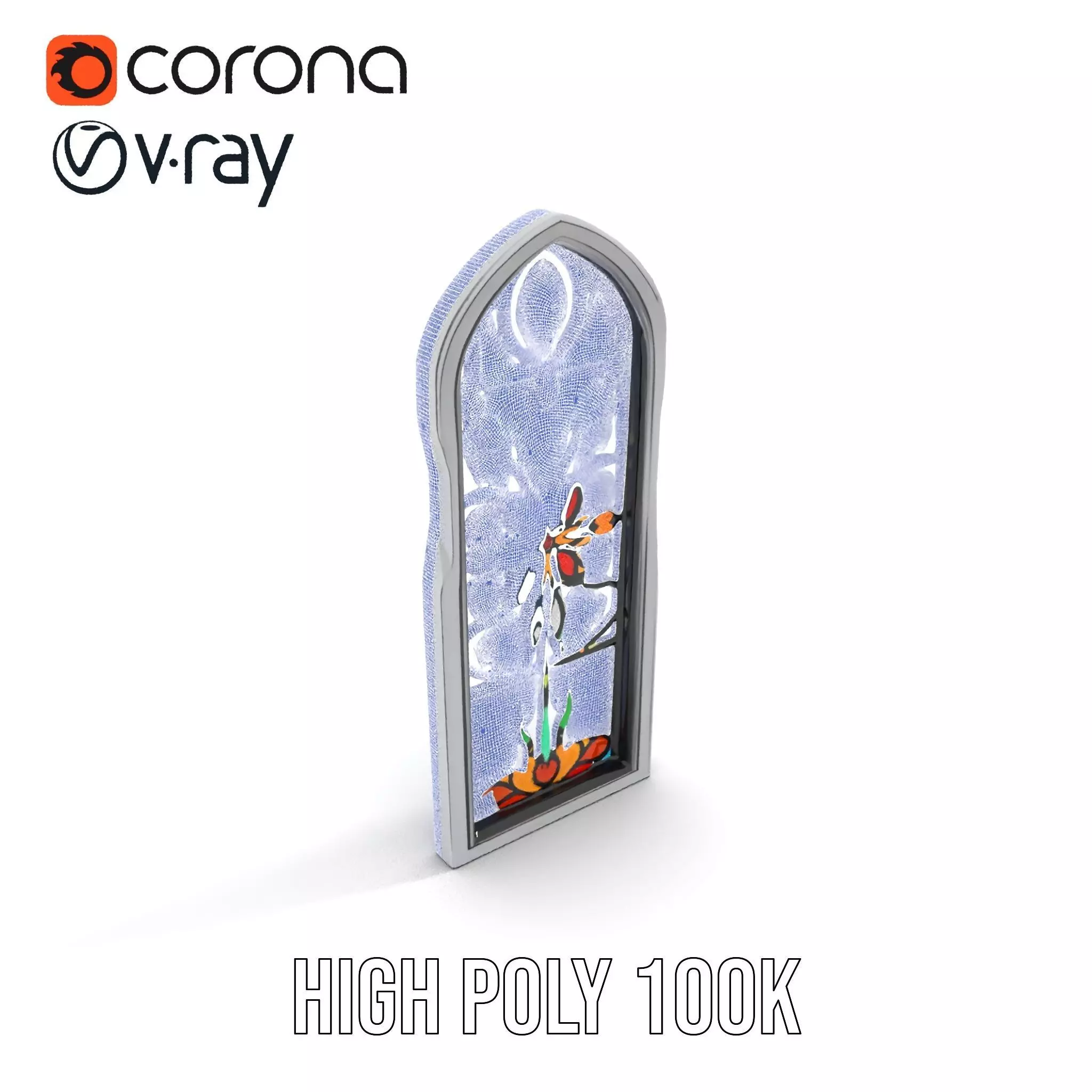 Colorful Stained Glass Window model pack Low-poly 3D model_33