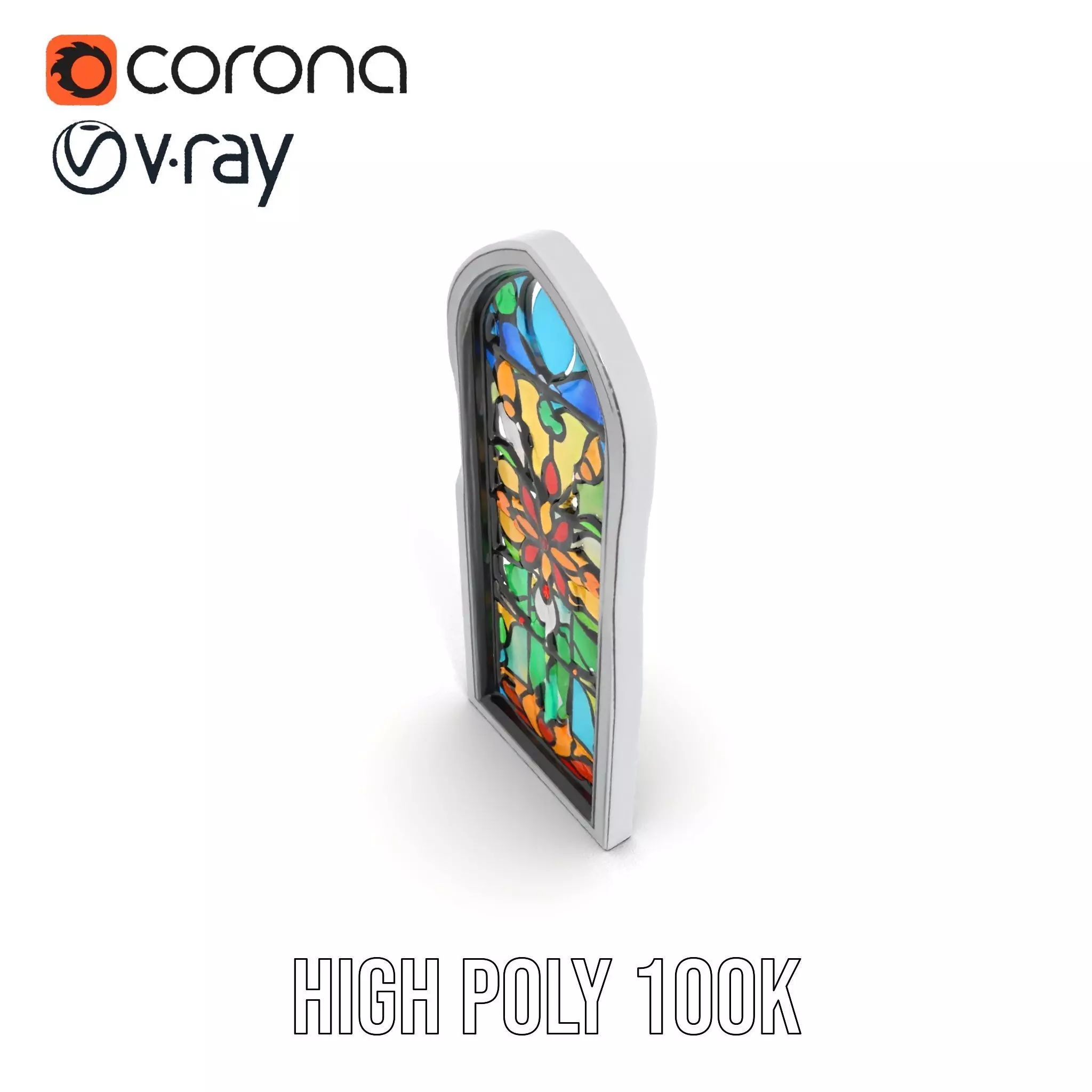 Colorful Stained Glass Window model pack Low-poly 3D model_20
