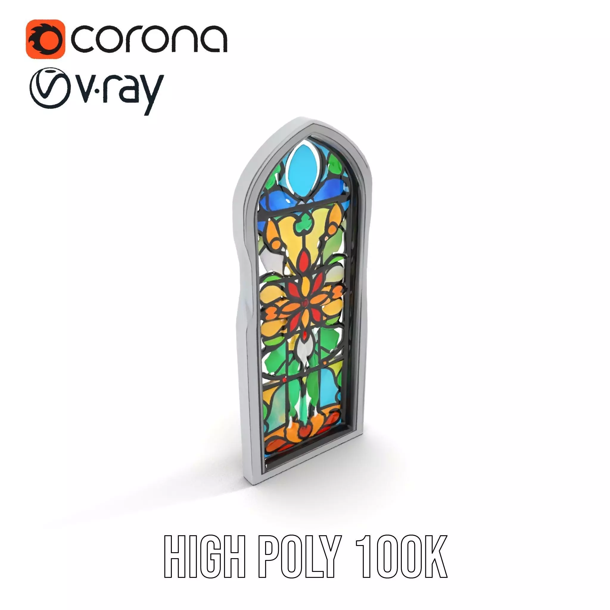 Colorful Stained Glass Window model pack Low-poly 3D model_17