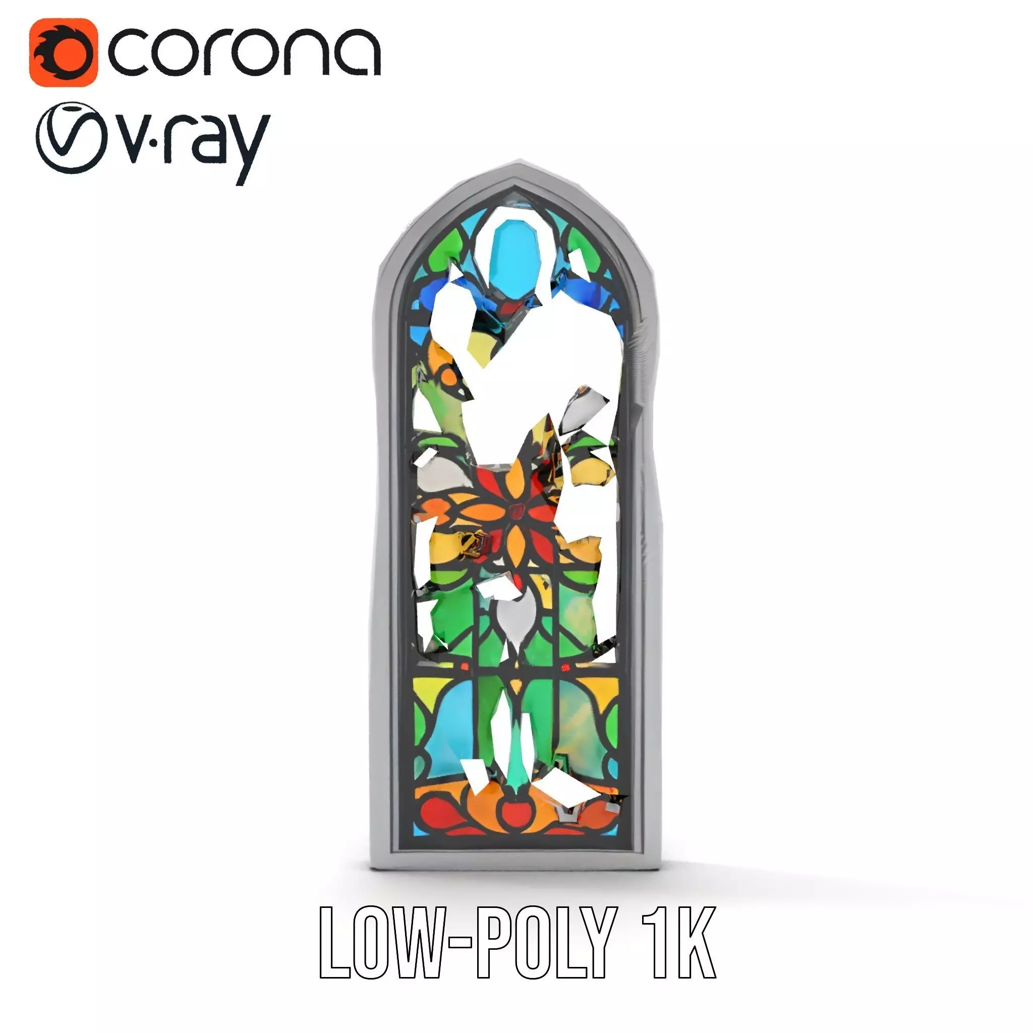 Colorful Stained Glass Window model pack Low-poly 3D model_9