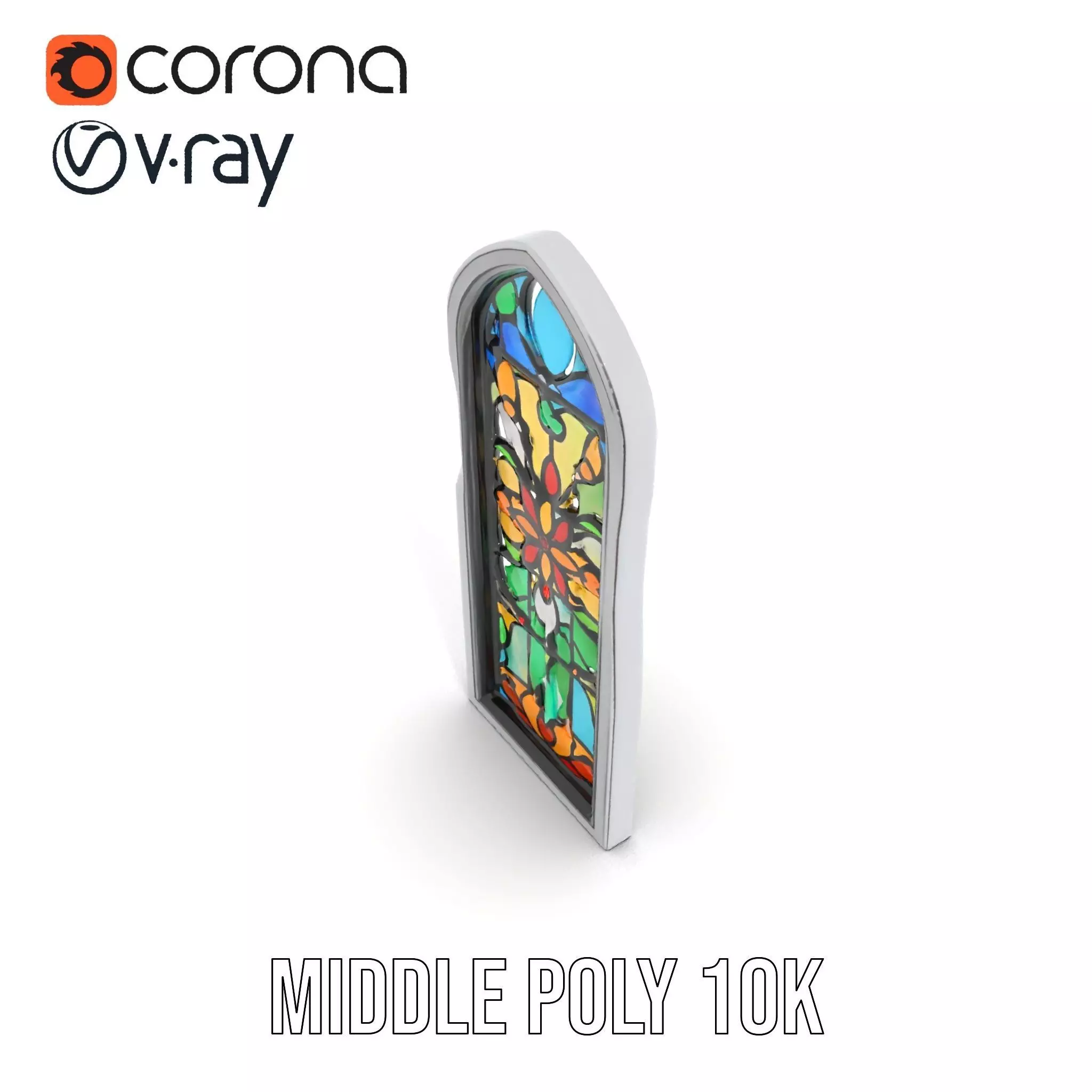 Colorful Stained Glass Window model pack Low-poly 3D model_13