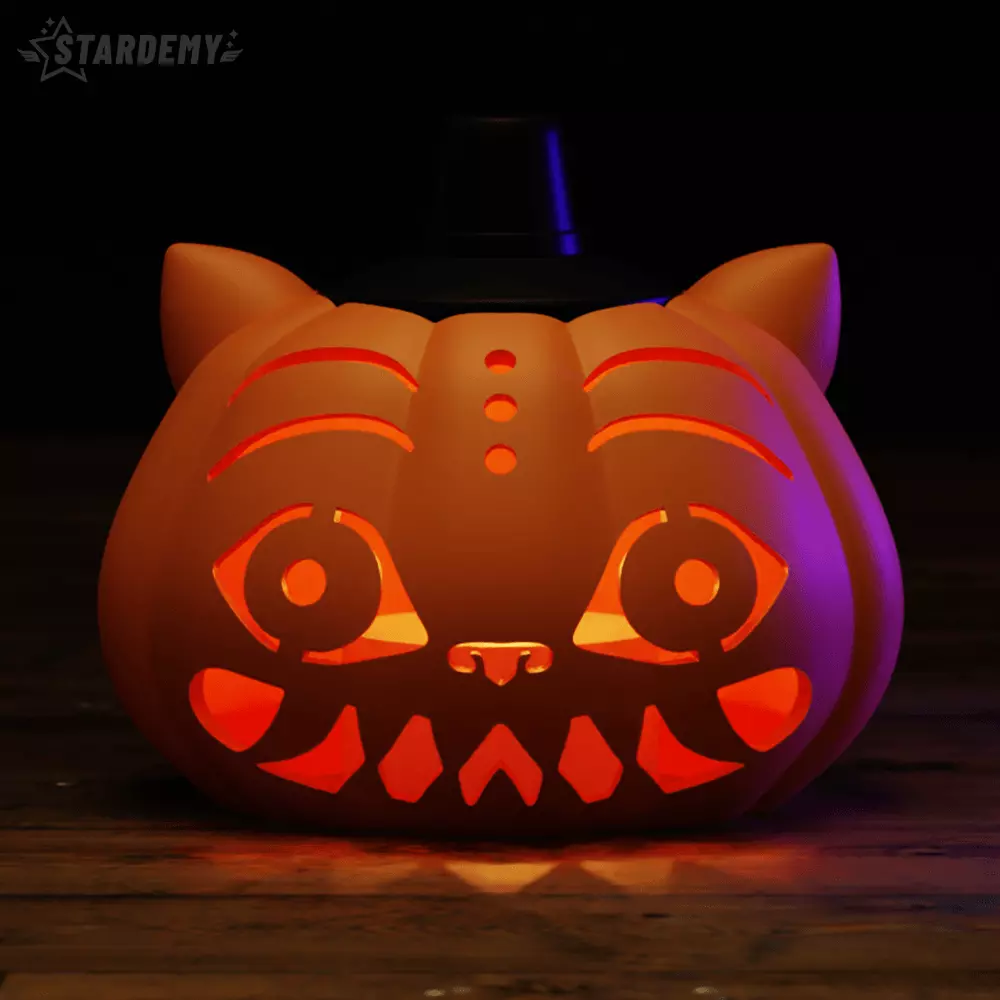 Derpy Pumpkin Tiger Kpop Demon Hunters Halloween 3D print model_4