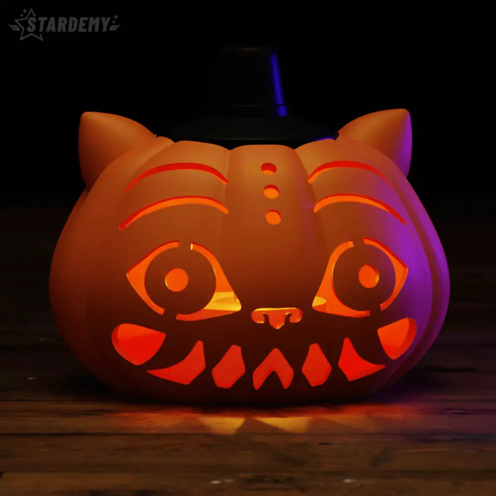Derpy Pumpkin Tiger Kpop Demon Hunters Halloween 3D print model_1