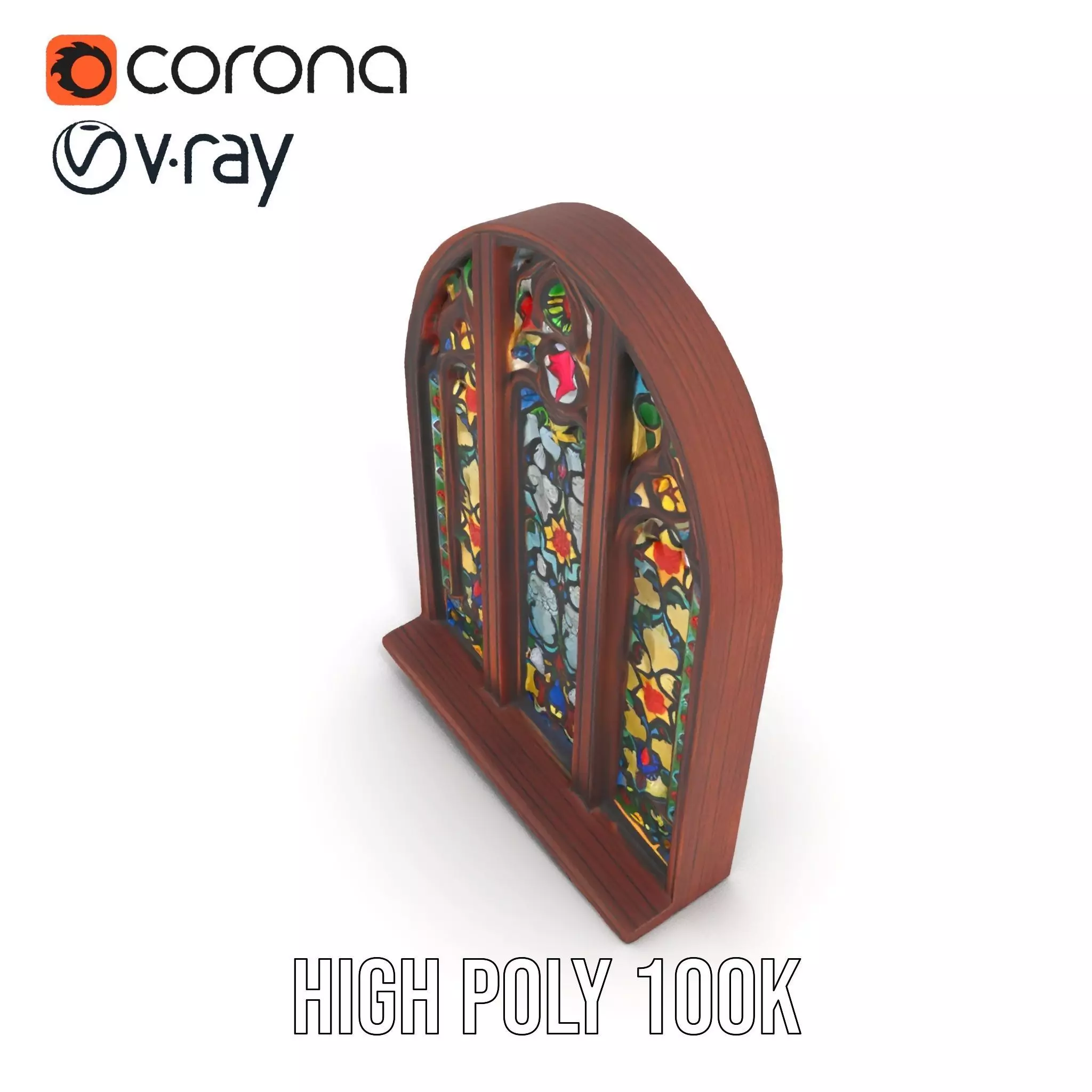 Gothic Stained Glass Window model pack Low-poly 3D model_32