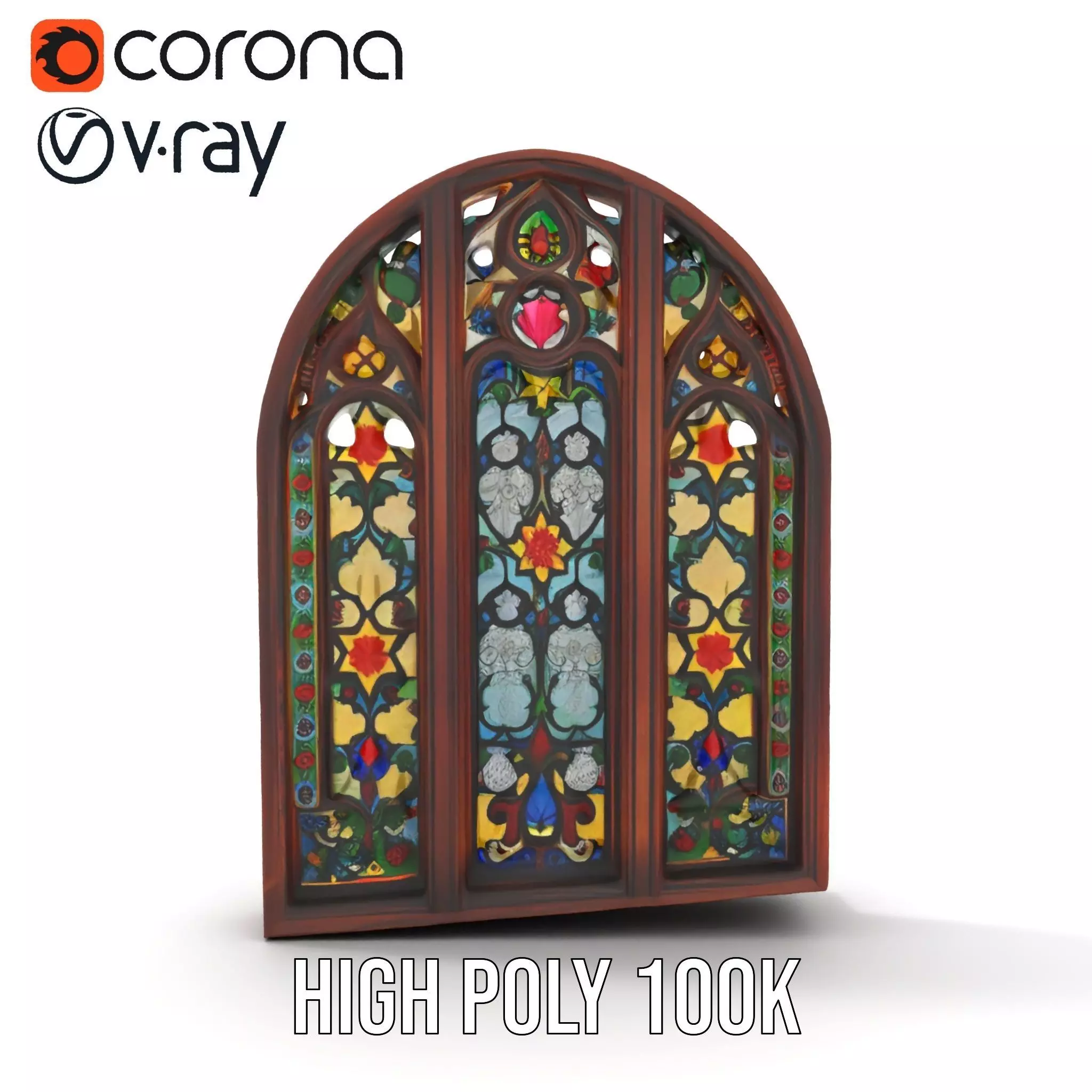 Gothic Stained Glass Window model pack Low-poly 3D model_25