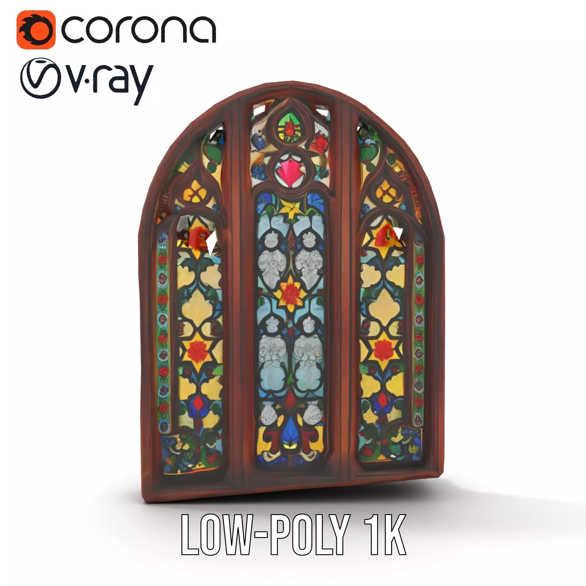 Gothic Stained Glass Window model pack Low-poly 3D model_8