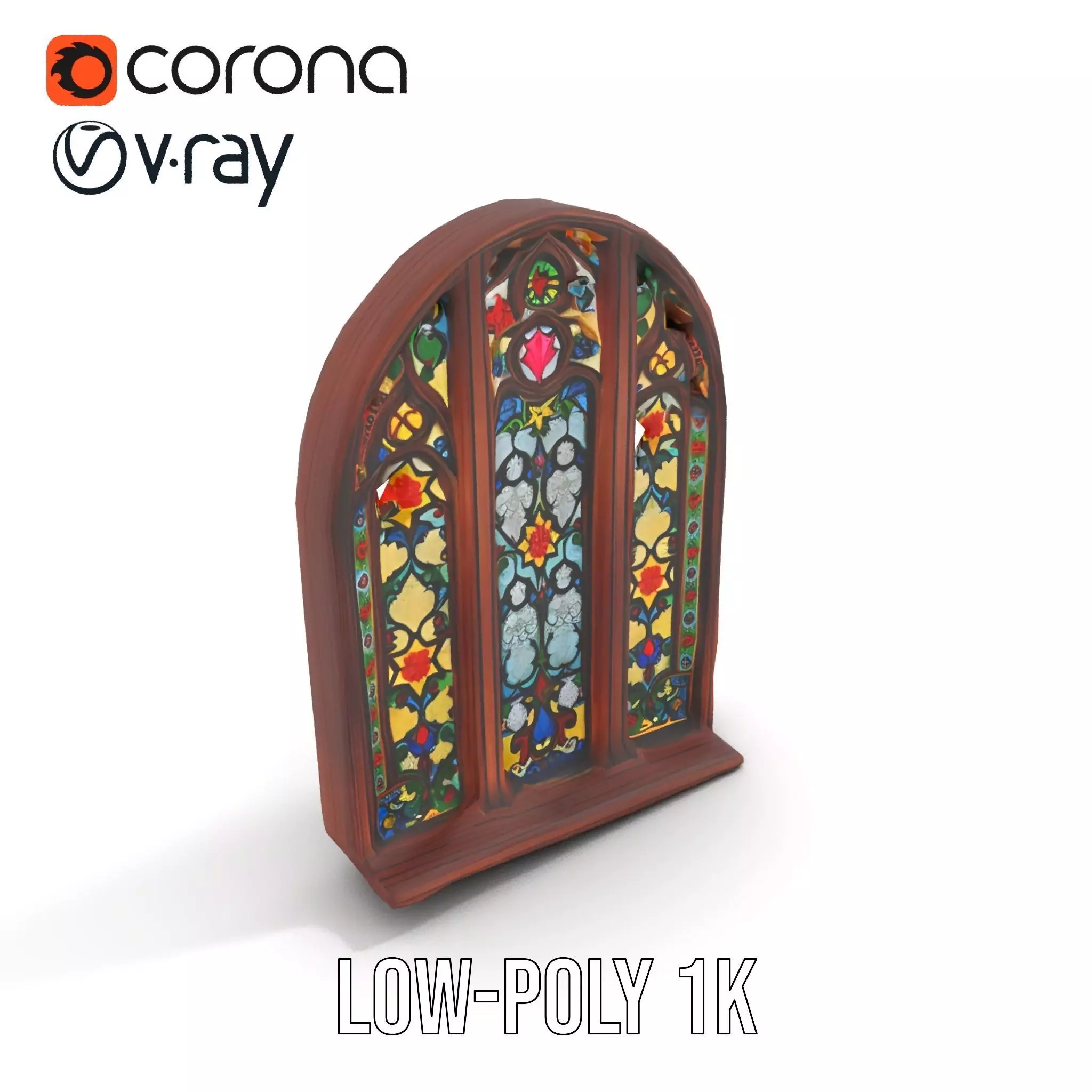 Gothic Stained Glass Window model pack Low-poly 3D model_17