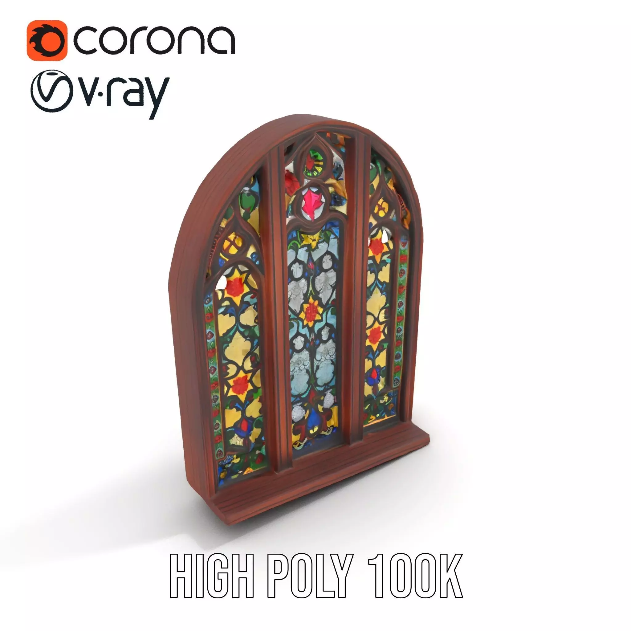 Gothic Stained Glass Window model pack Low-poly 3D model_15