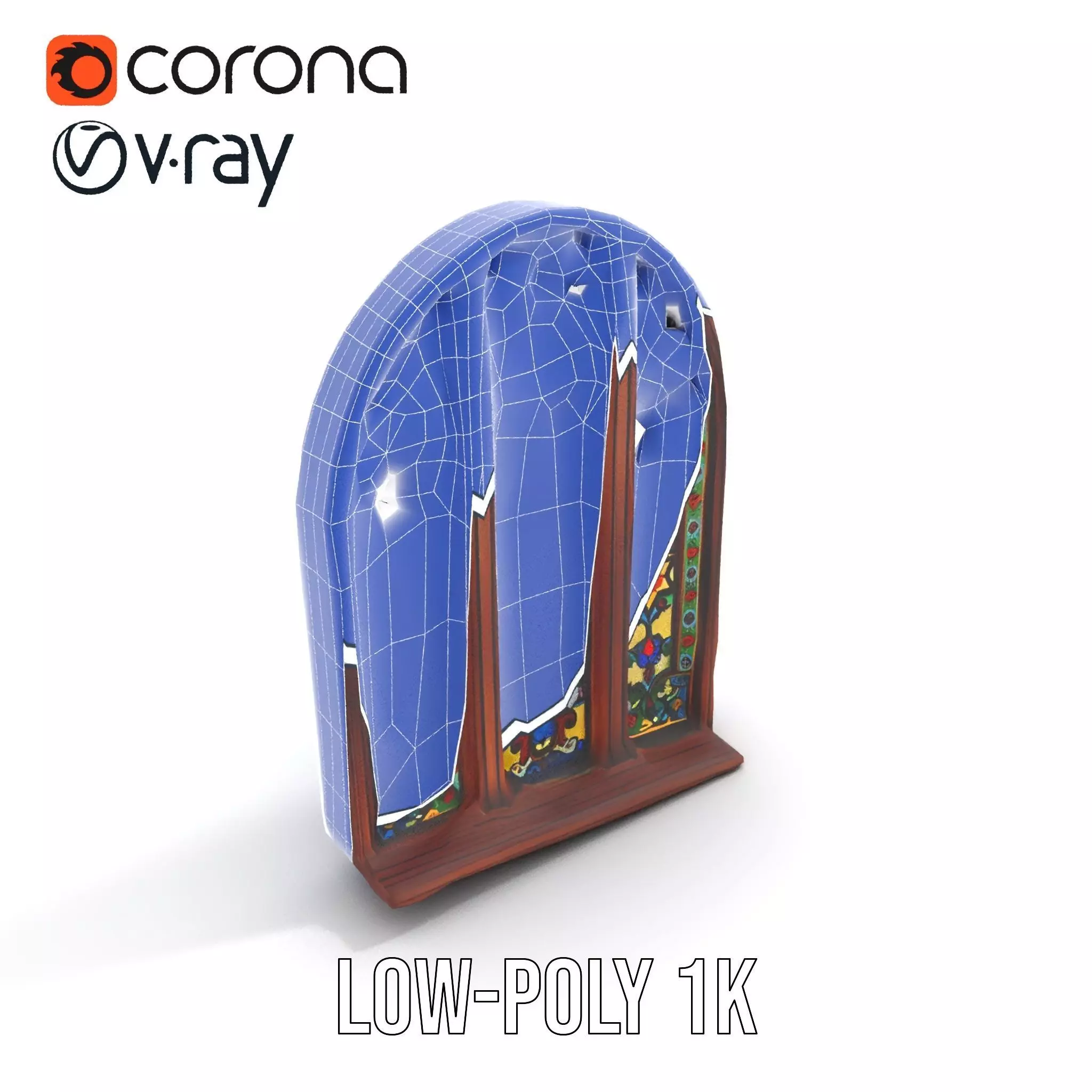 Gothic Stained Glass Window model pack Low-poly 3D model_14