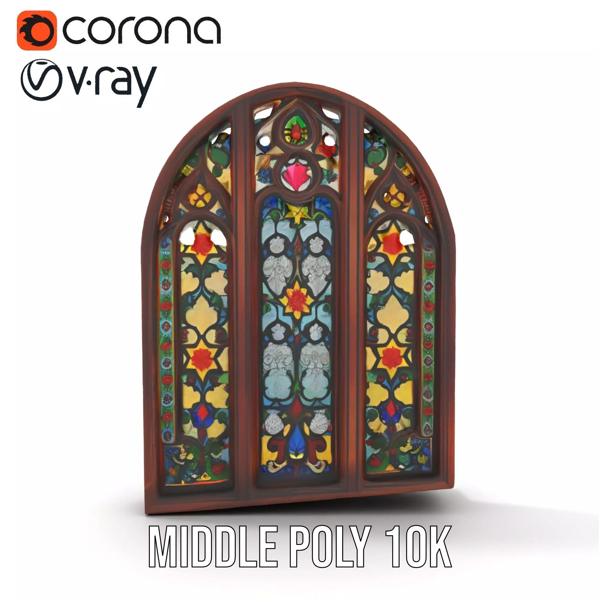 Gothic Stained Glass Window model pack Low-poly 3D model_10
