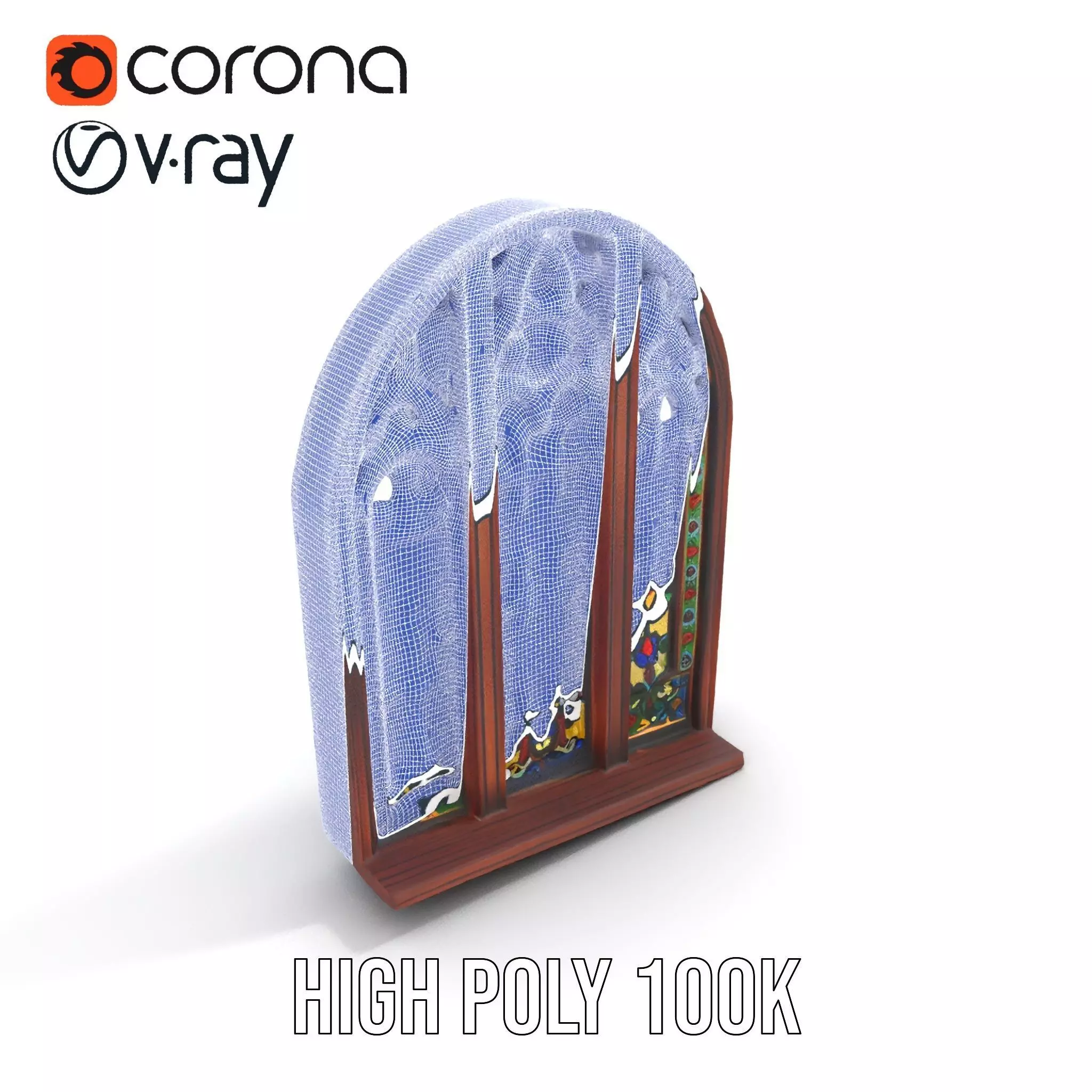 Gothic Stained Glass Window model pack Low-poly 3D model_22