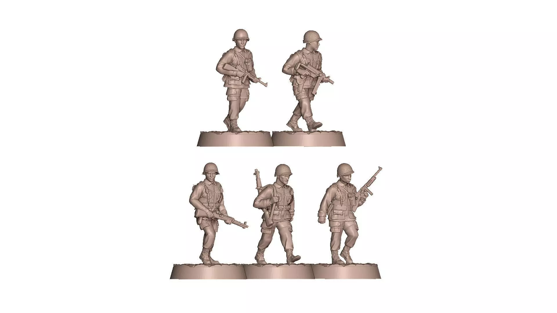 USA Soldiers WW2 Bolt Action 3D print model_5