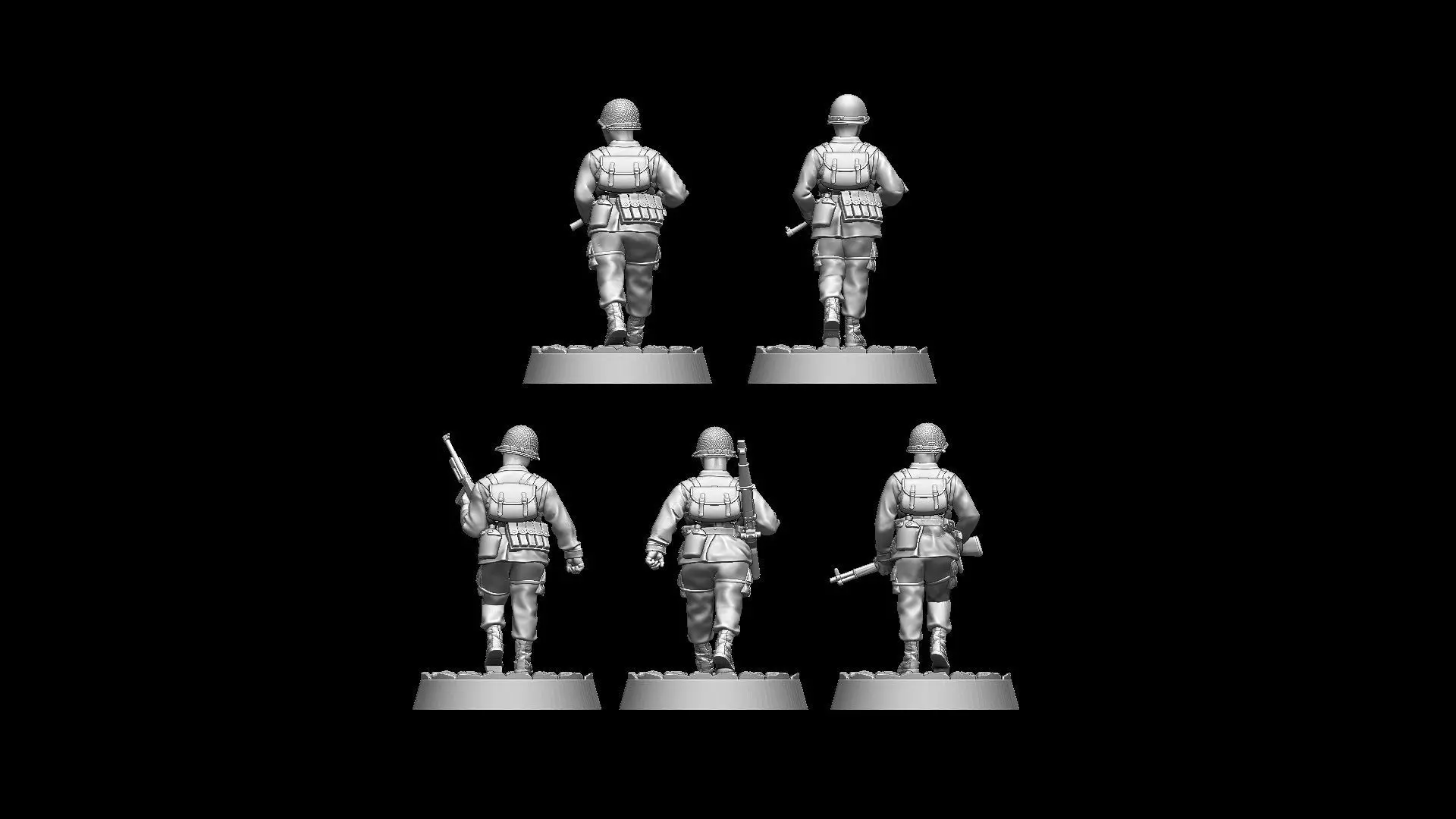 USA Soldiers WW2 Bolt Action 3D print model_31