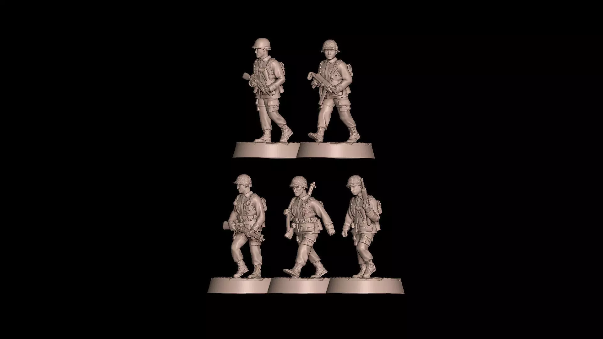 USA Soldiers WW2 Bolt Action 3D print model_2