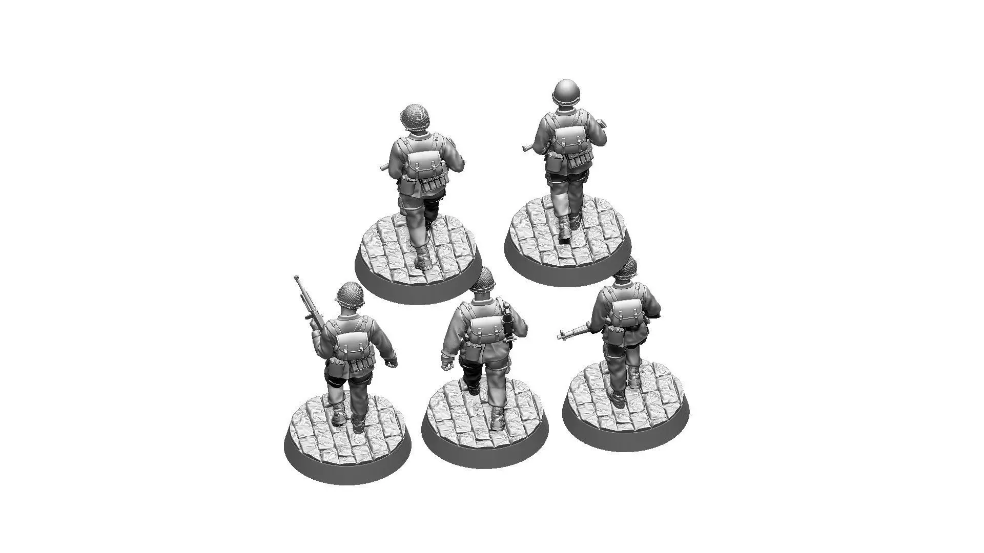 USA Soldiers WW2 Bolt Action 3D print model_30