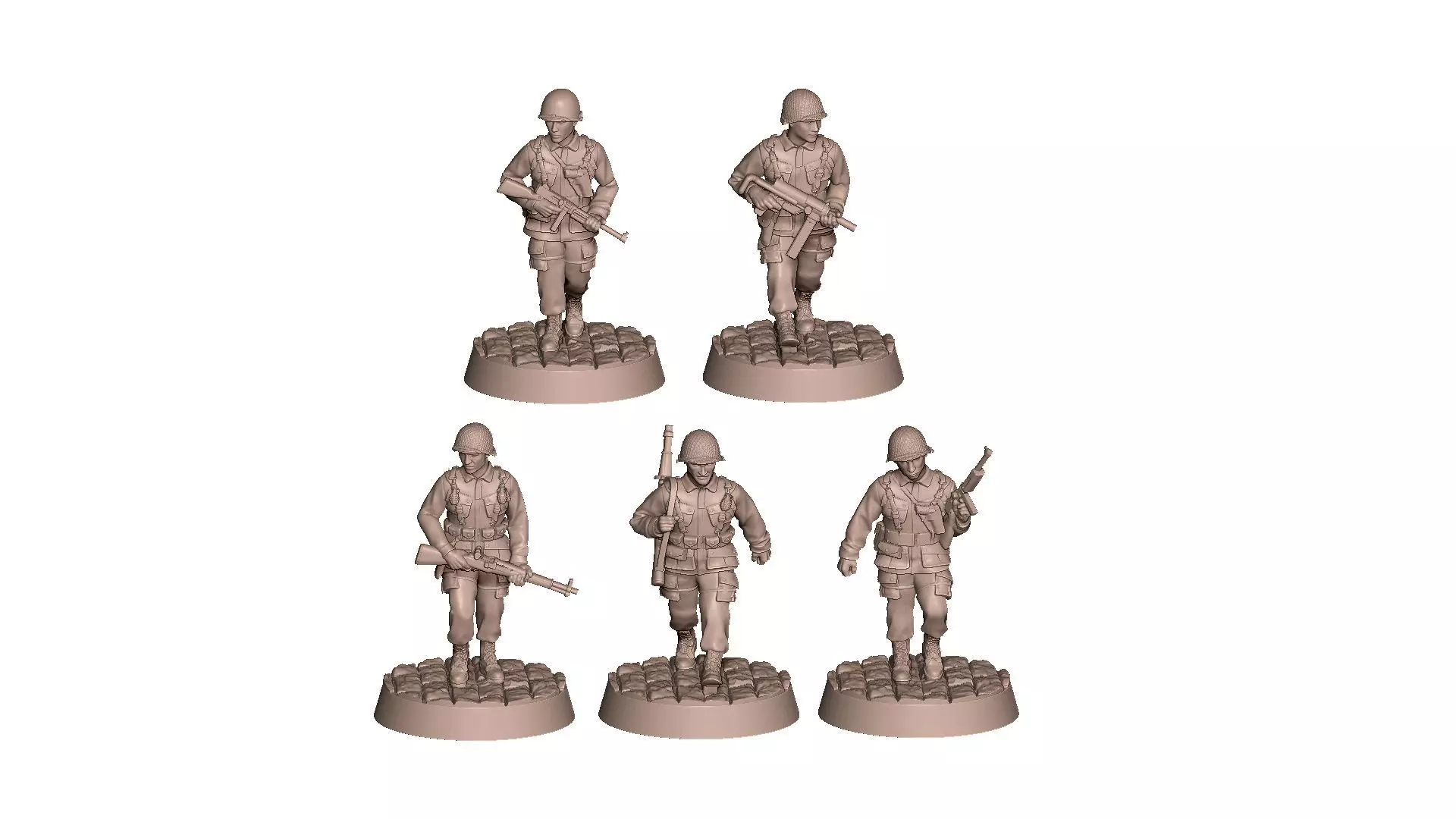 USA Soldiers WW2 Bolt Action 3D print model_8