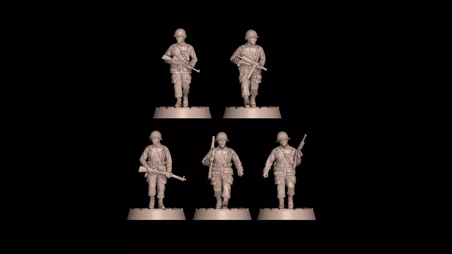 USA Soldiers WW2 Bolt Action 3D print model_22