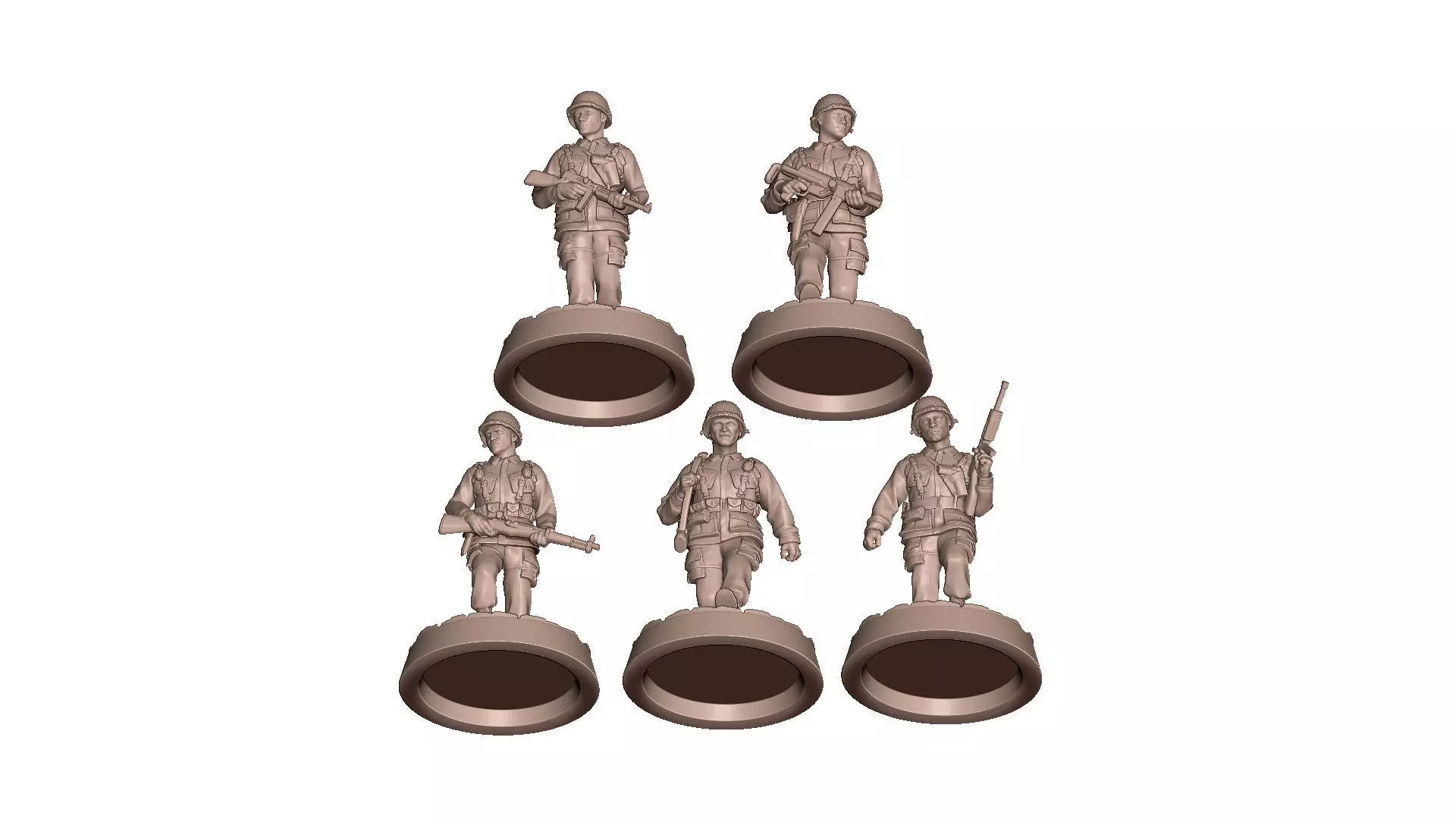 USA Soldiers WW2 Bolt Action 3D print model_3