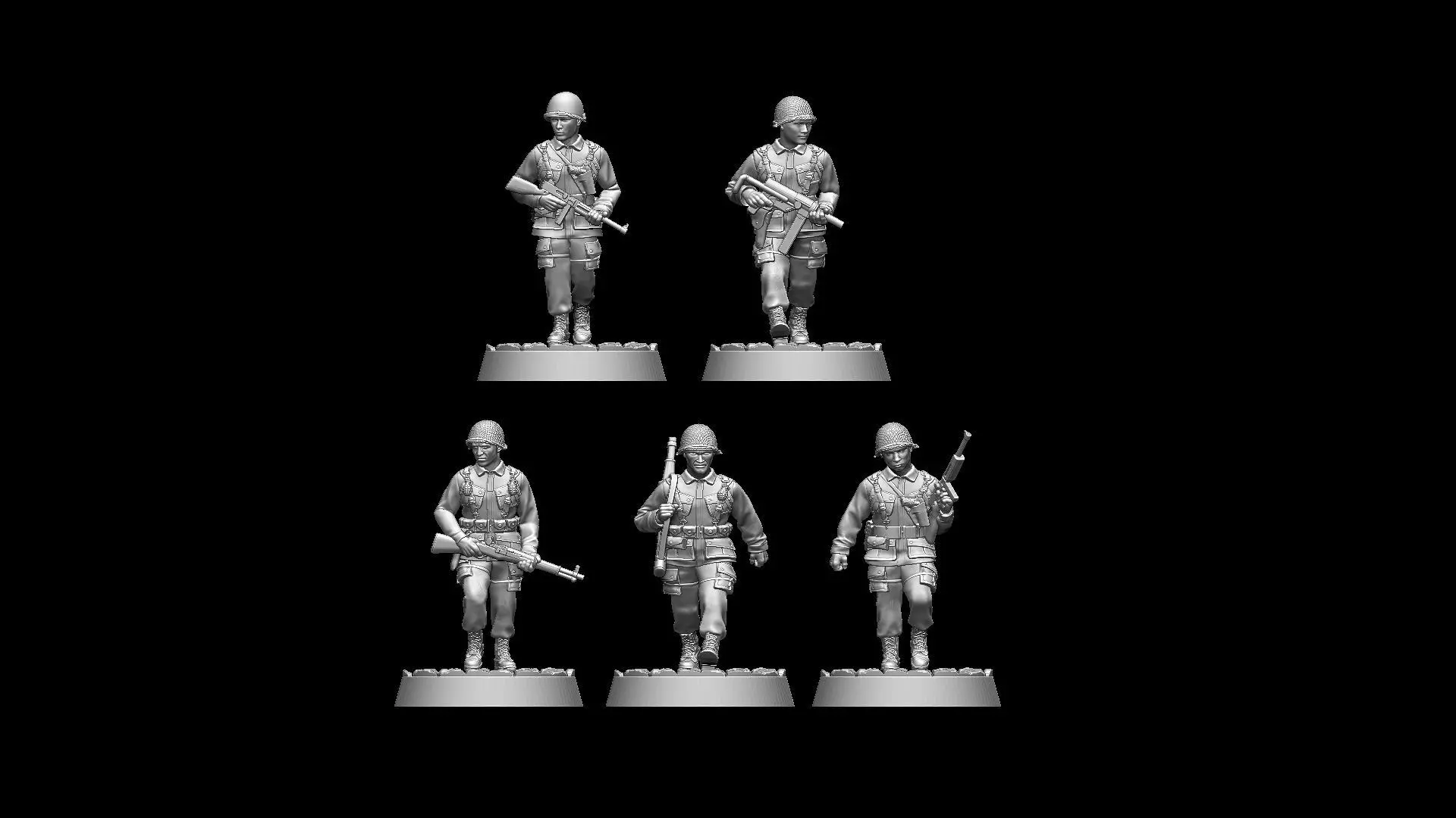 USA Soldiers WW2 Bolt Action 3D print model_21