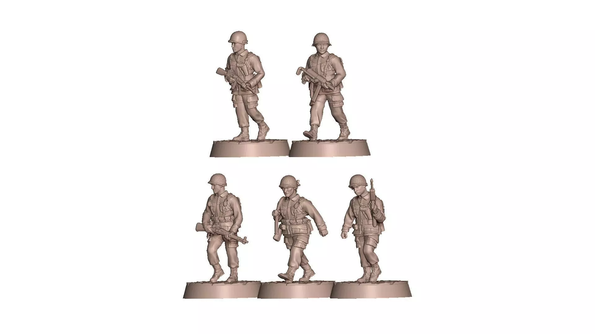 USA Soldiers WW2 Bolt Action 3D print model_9